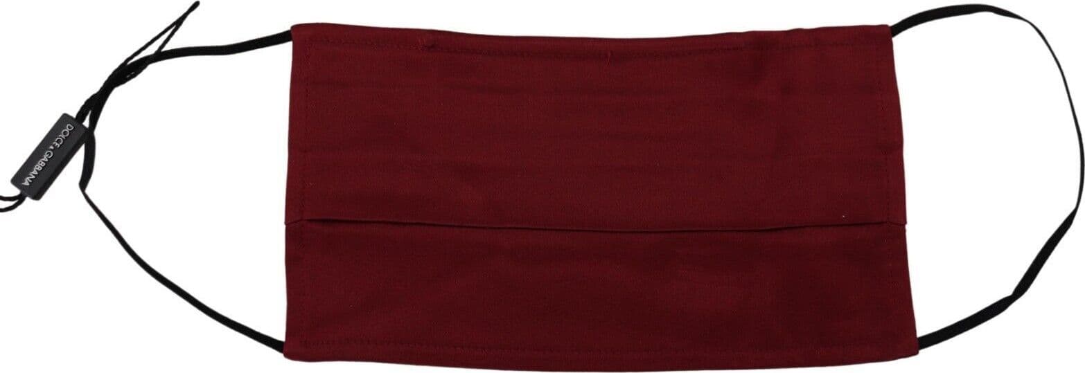 Maroon Silk Pleated Elastic Ear Strap One Size Face Mask - 3