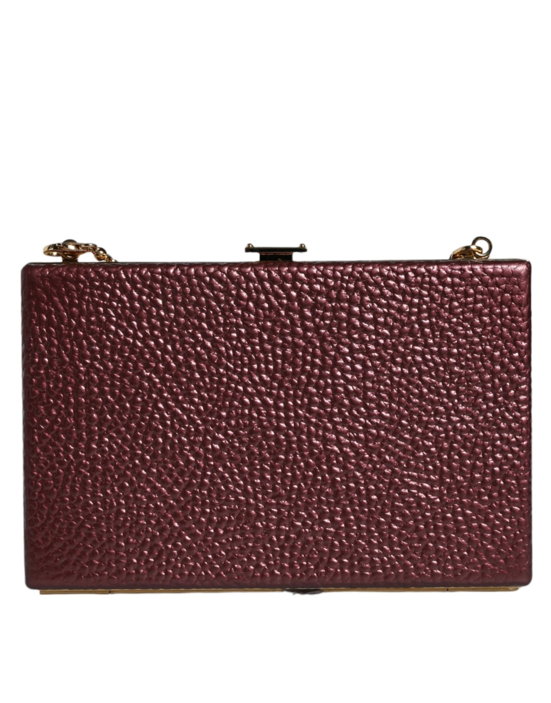 Maroon Leather Clutch Evening Crossbody Bag - 5