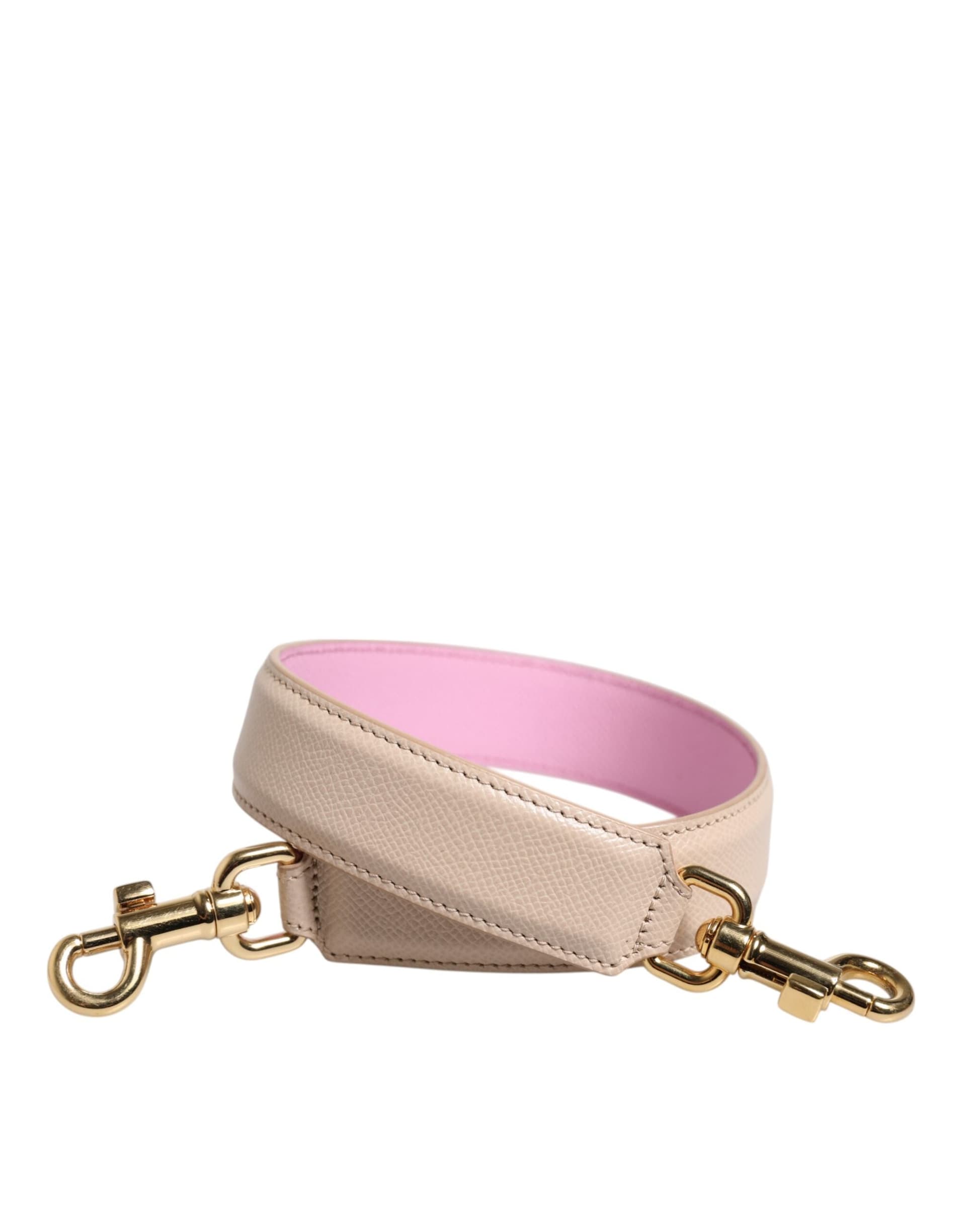 Beige Pink Leather Handbag Accessory Shoulder Strap - 2