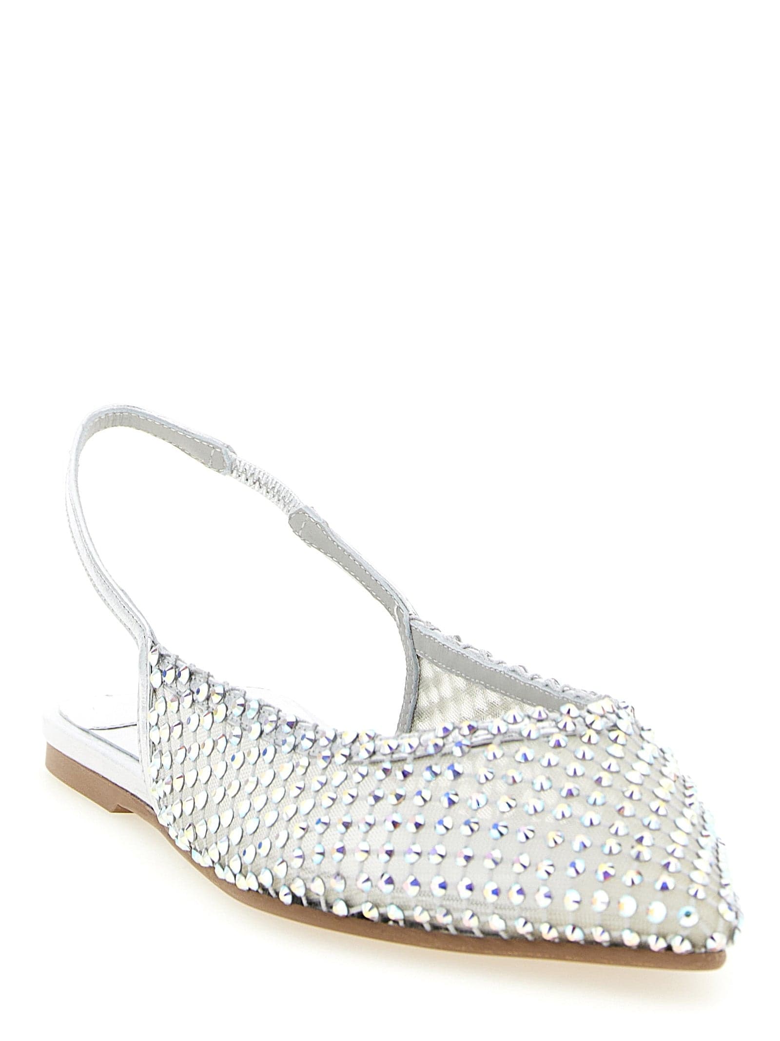 Silver Polyester Ballet Flats - 2