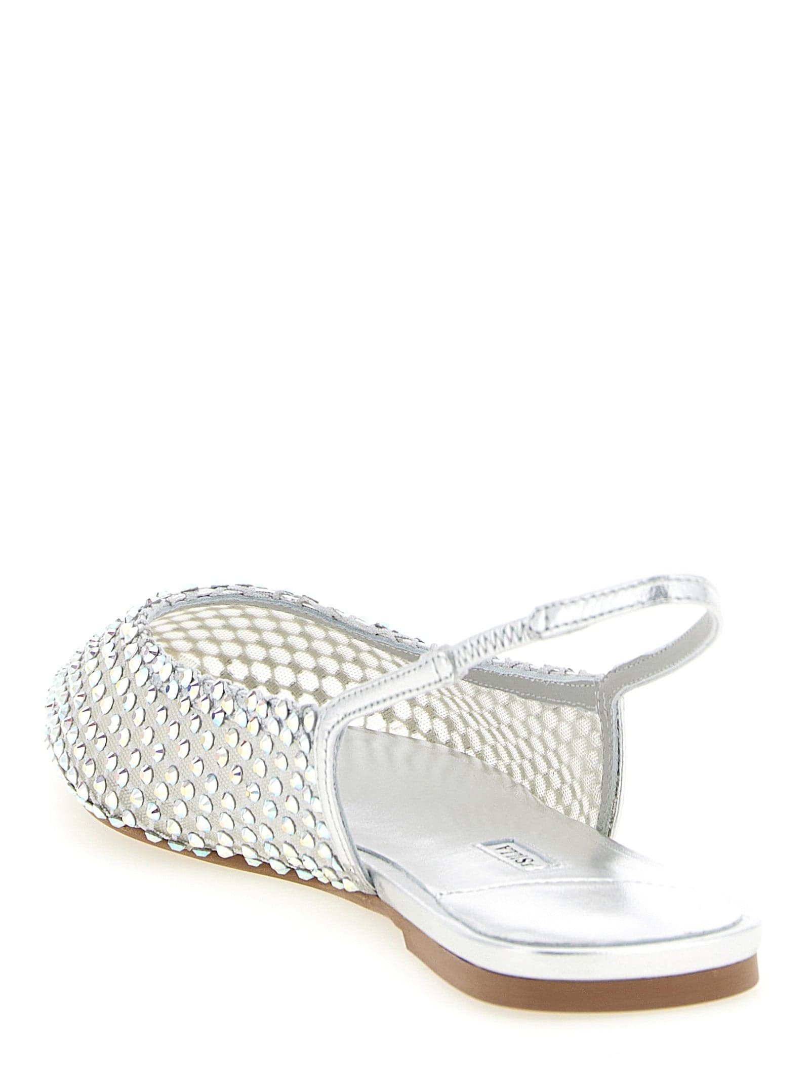 Silver Polyester Ballet Flats - 3