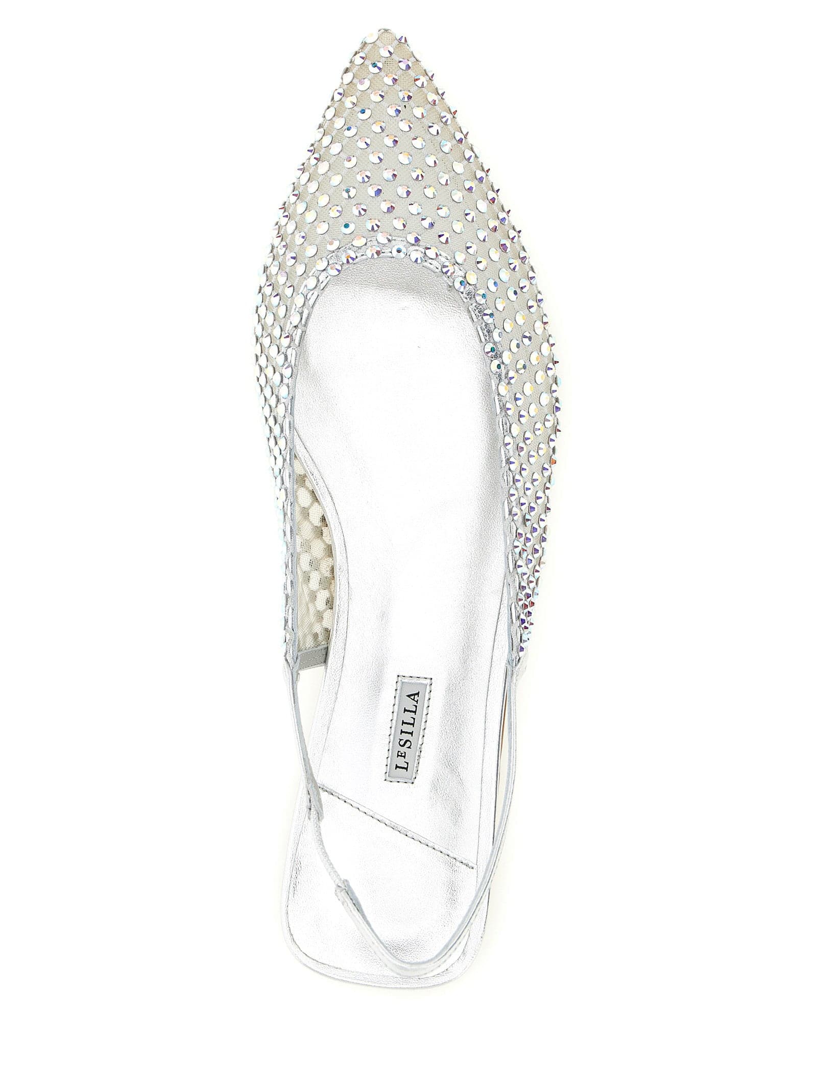 Silver Polyester Ballet Flats - 4