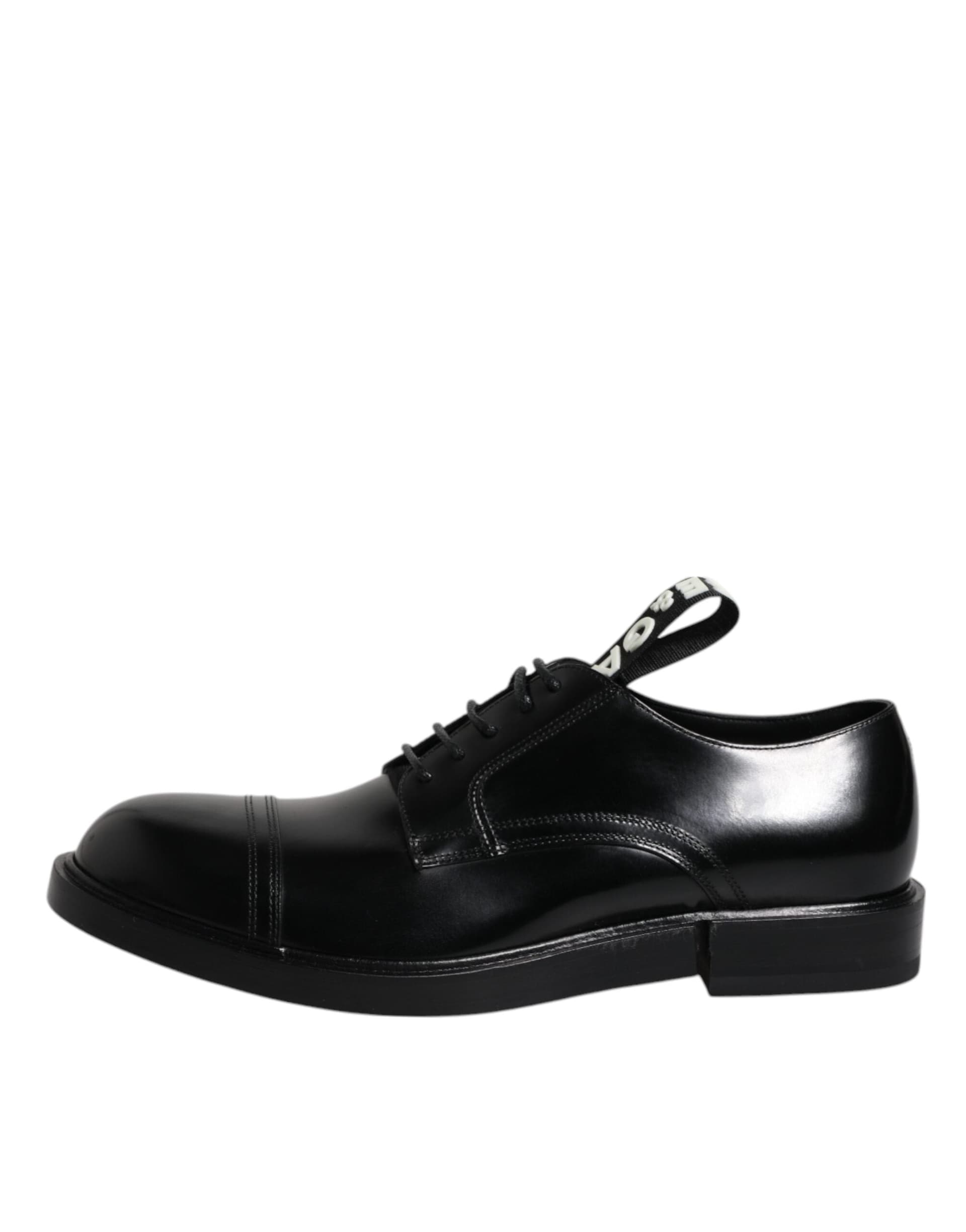 Black Patent Leather Derby Lace Up Formal Dress Shoes - 5