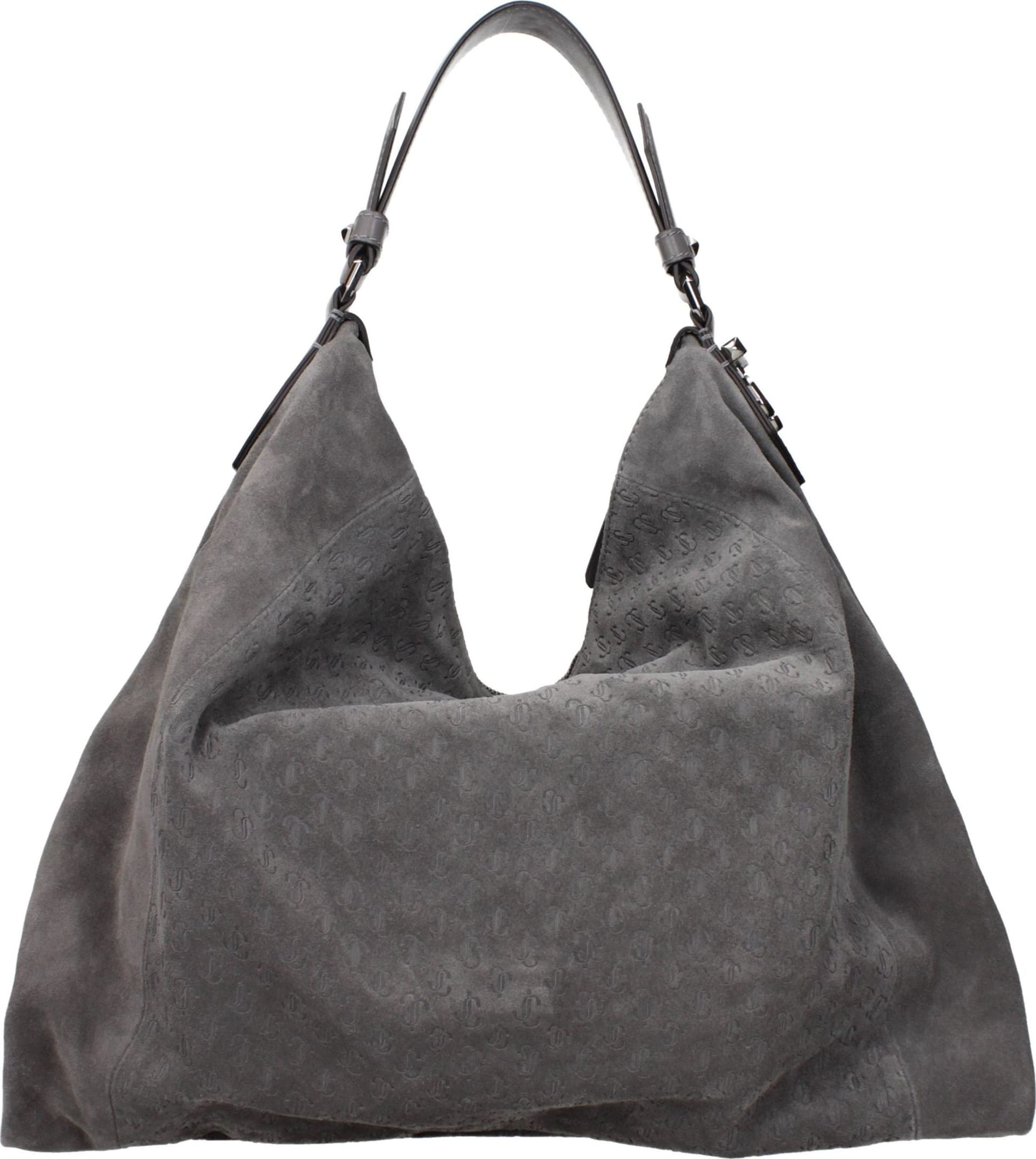 Gray Leather Shoulder Bag - 3