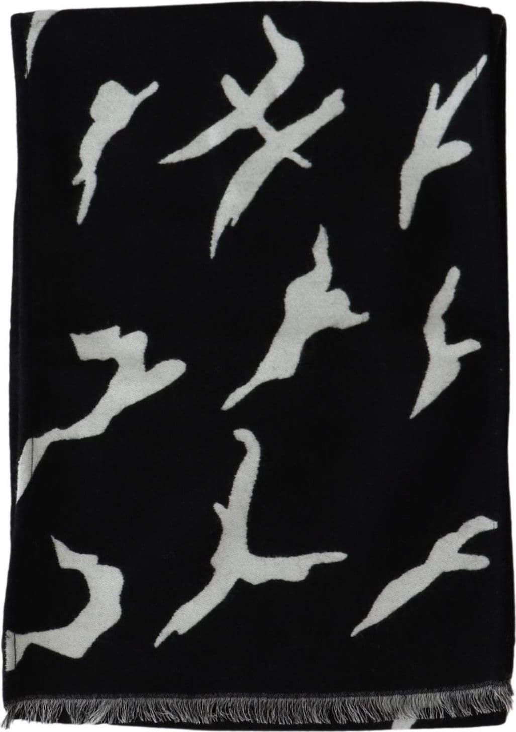 Black White Wool Unisex Winter Warm Scarf Wrap Shawl - 2
