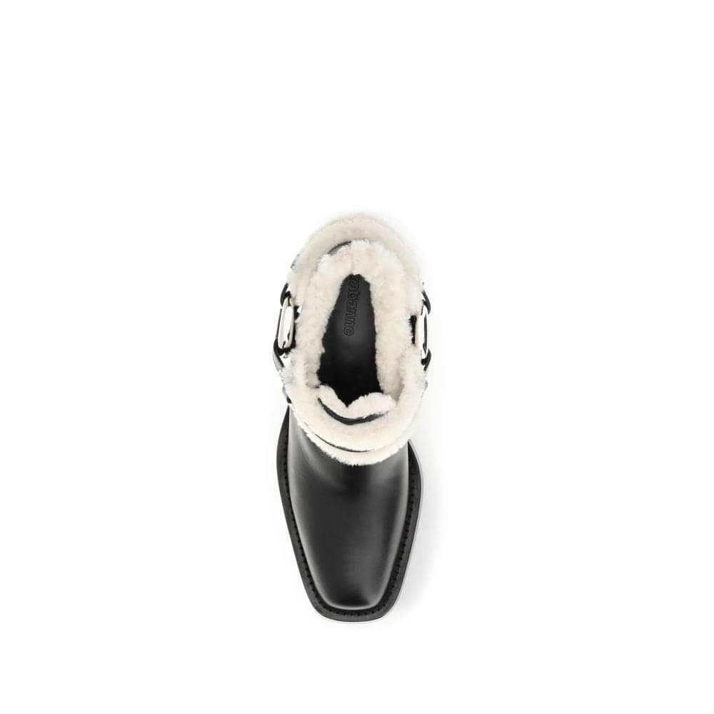 Black Calf Leather Bos Taurus Ankle Boots - 4