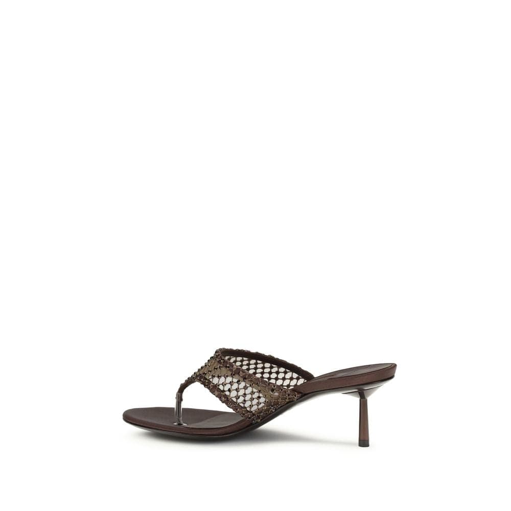 Brown Goatskin Stiletto Heel Sandals - 3