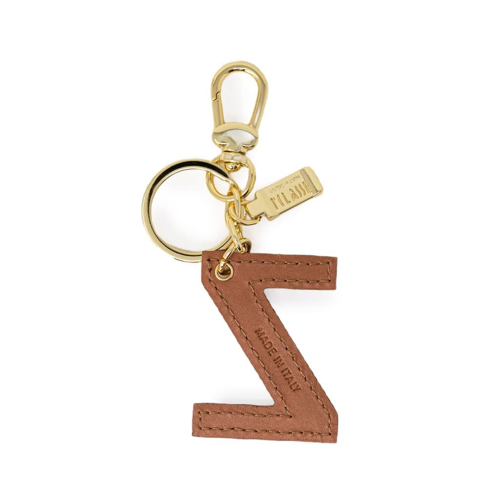 Beige Leather Keychain - 2