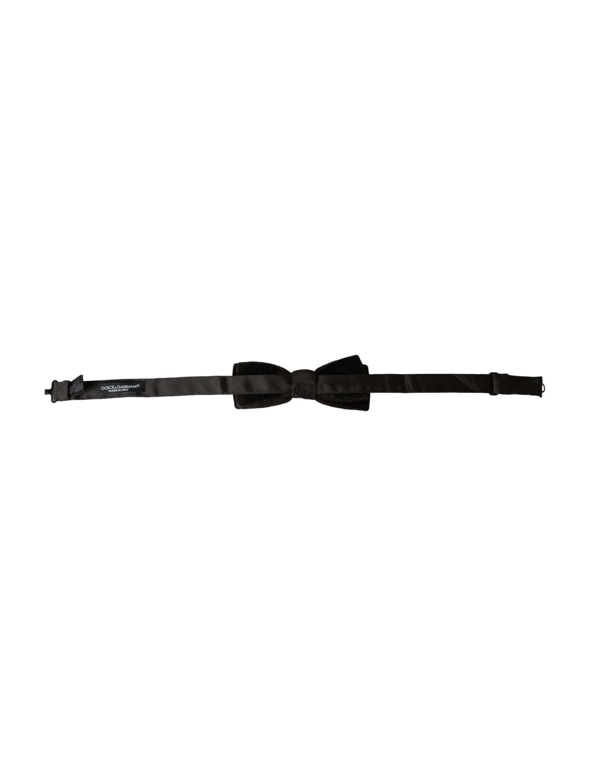 Black Velvet Cotton Adjustable Neck Men Bow Tie - 4