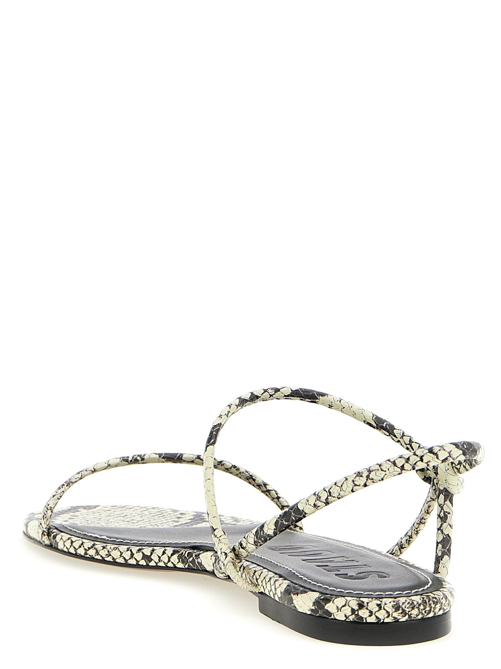 Bicolor Cowhide Flat Sandals - 3