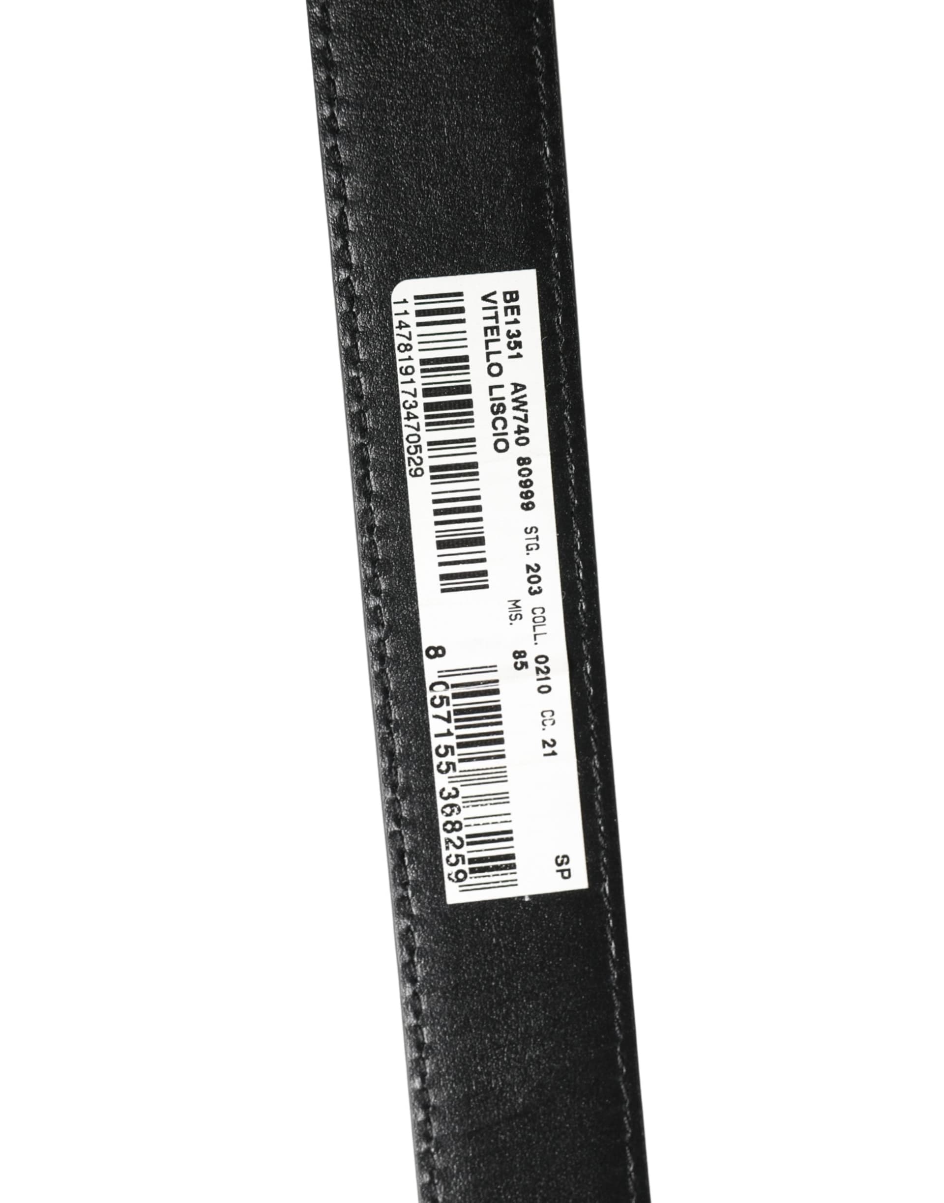 Men Black Classic Leather Metal Buckle Belt - 6