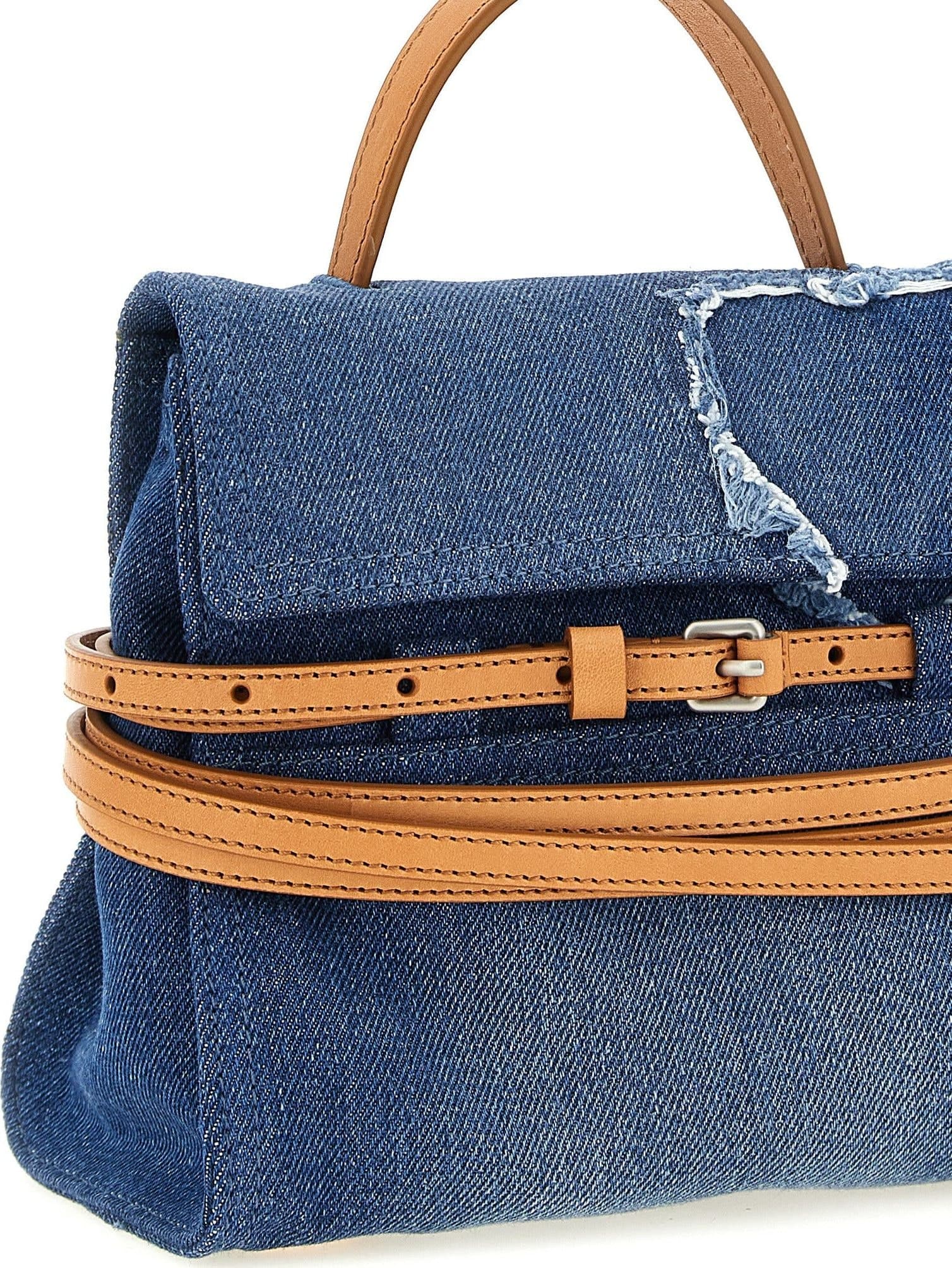 Blue Cotton Handbag - 3