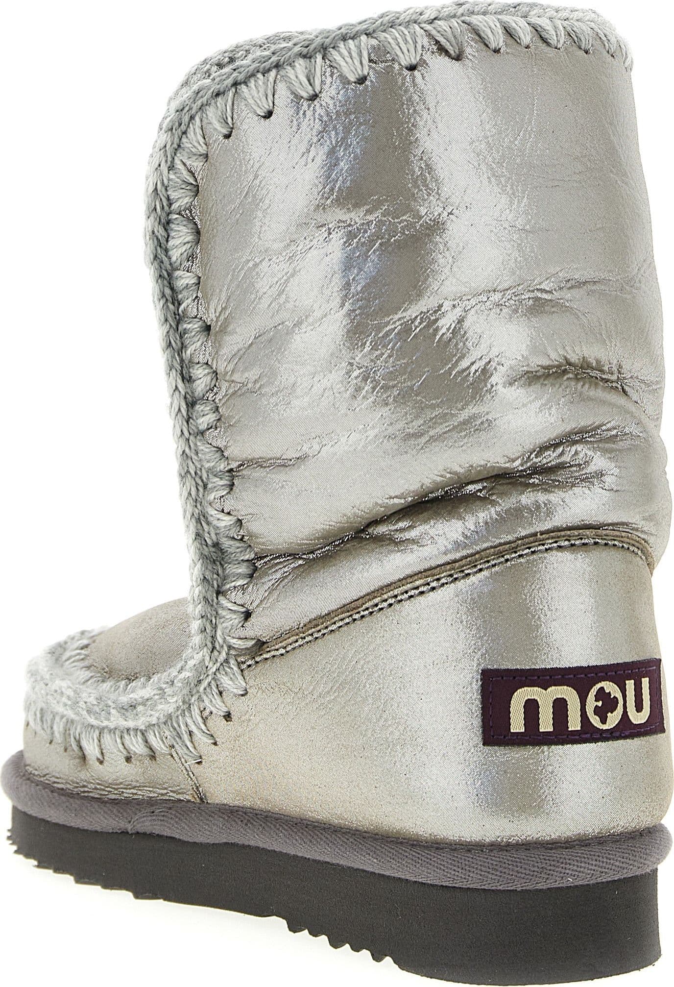 Silver Lambskin Ankle Boots - 3