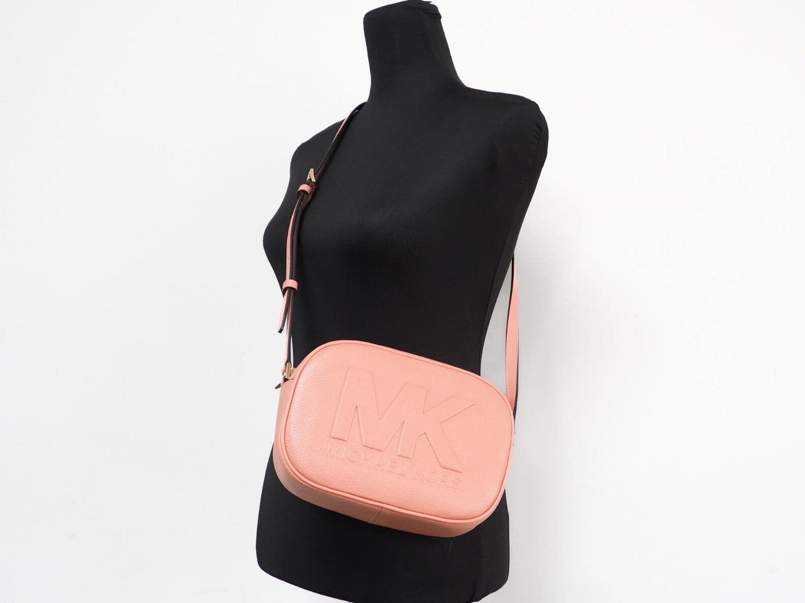 Michael Kors Jet Set Travel Medium Sherbert Leather Oval Camera Crossbody Bag - 2