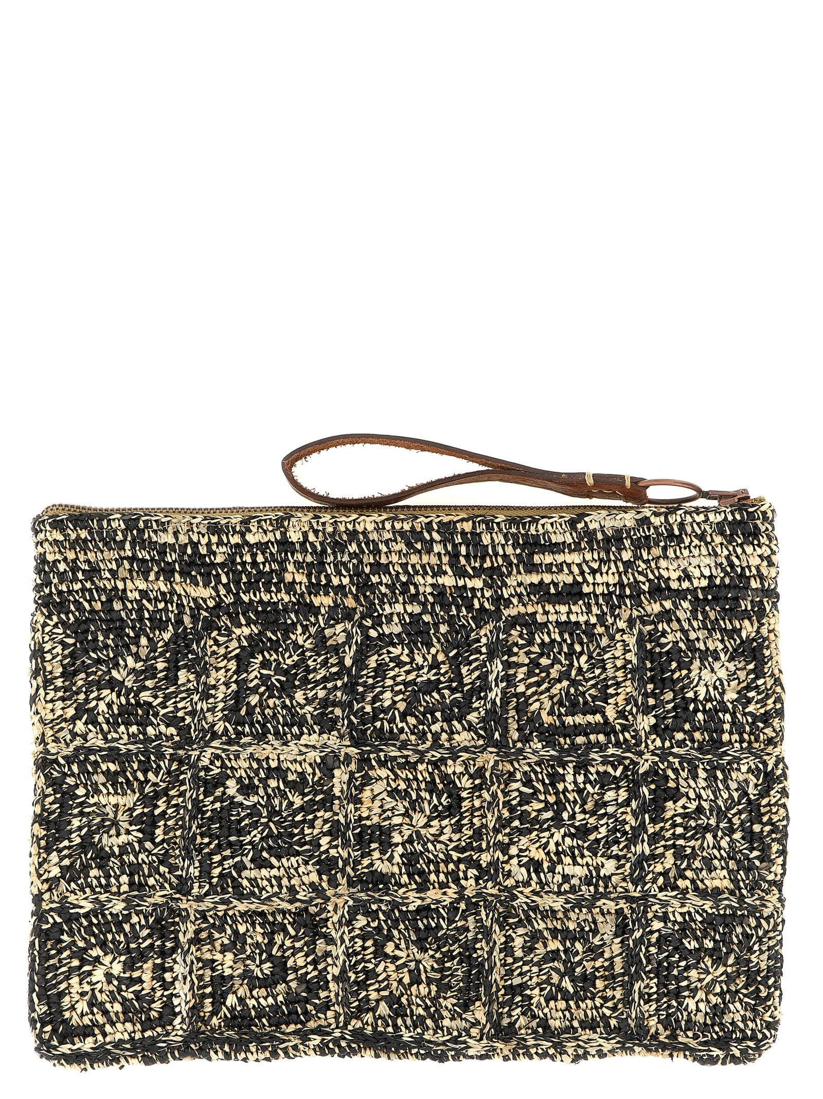 Bicolor Raffia Clutch Bag - 2