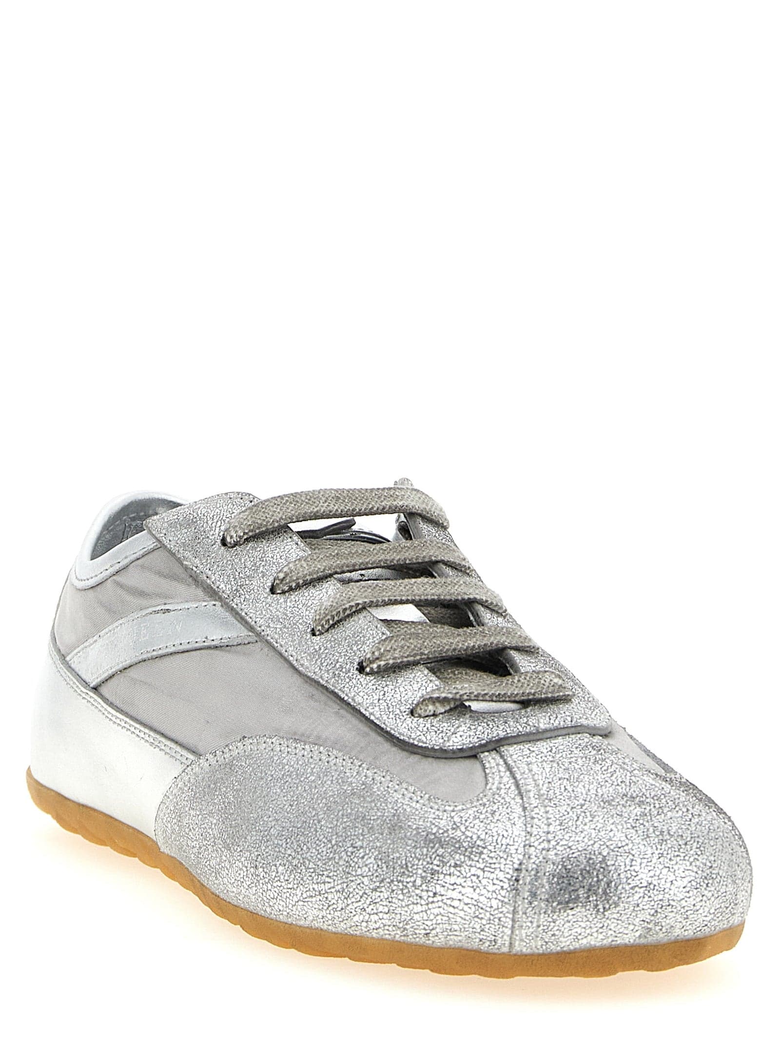 Silver Leather Athletic Sneakers - 2