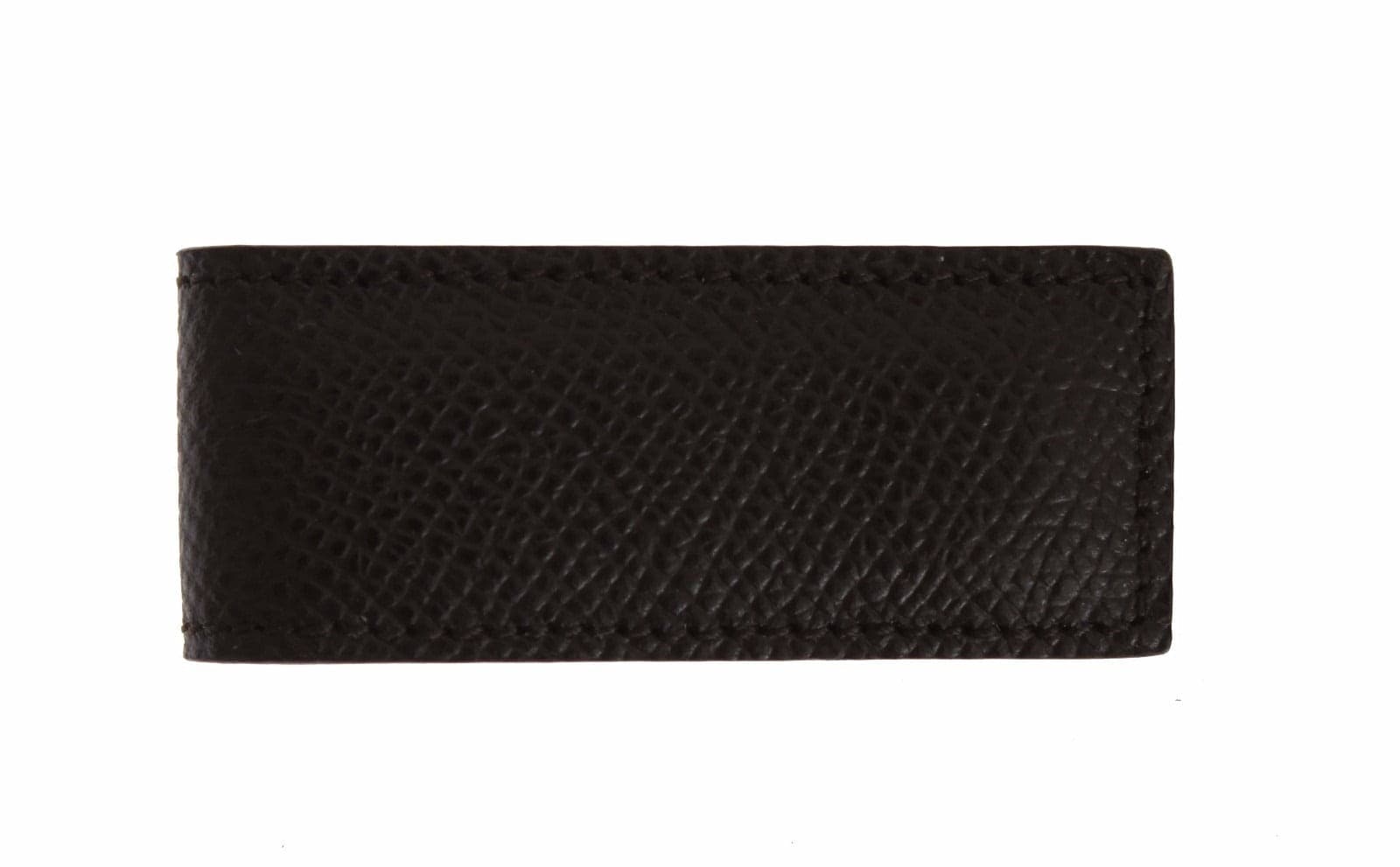 Brown Leather Magnet Mens Money Bar Clasp Money Cash Clip - 4