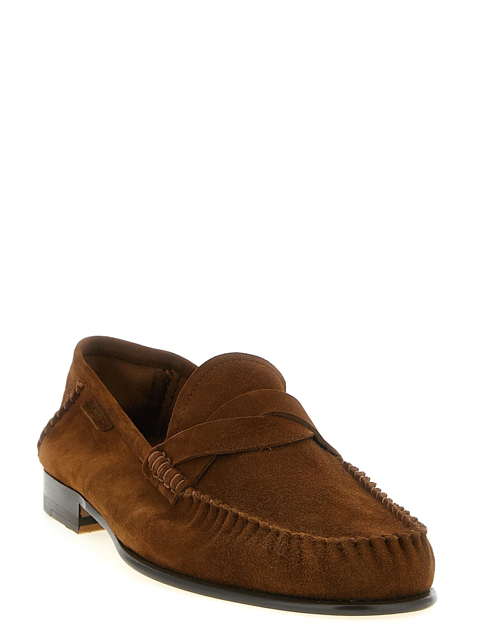 Brown Suede Leather Slip-On Loafers - 2