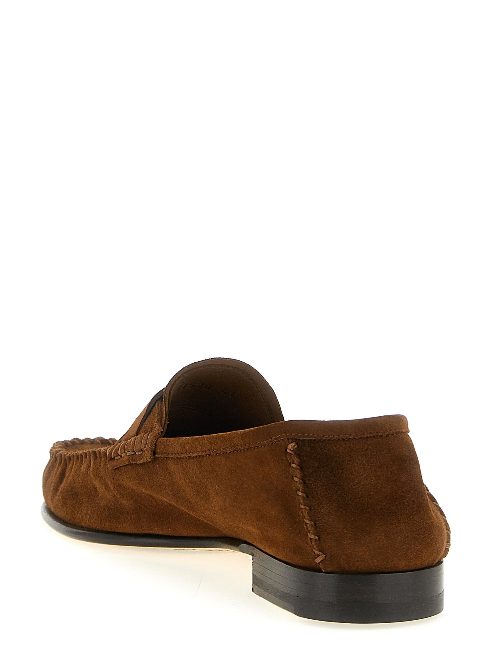 Brown Suede Leather Slip-On Loafers - 3