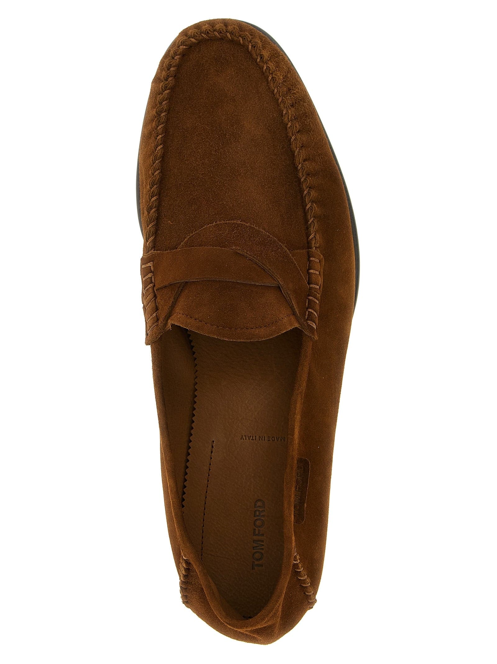 Brown Suede Leather Slip-On Loafers - 4