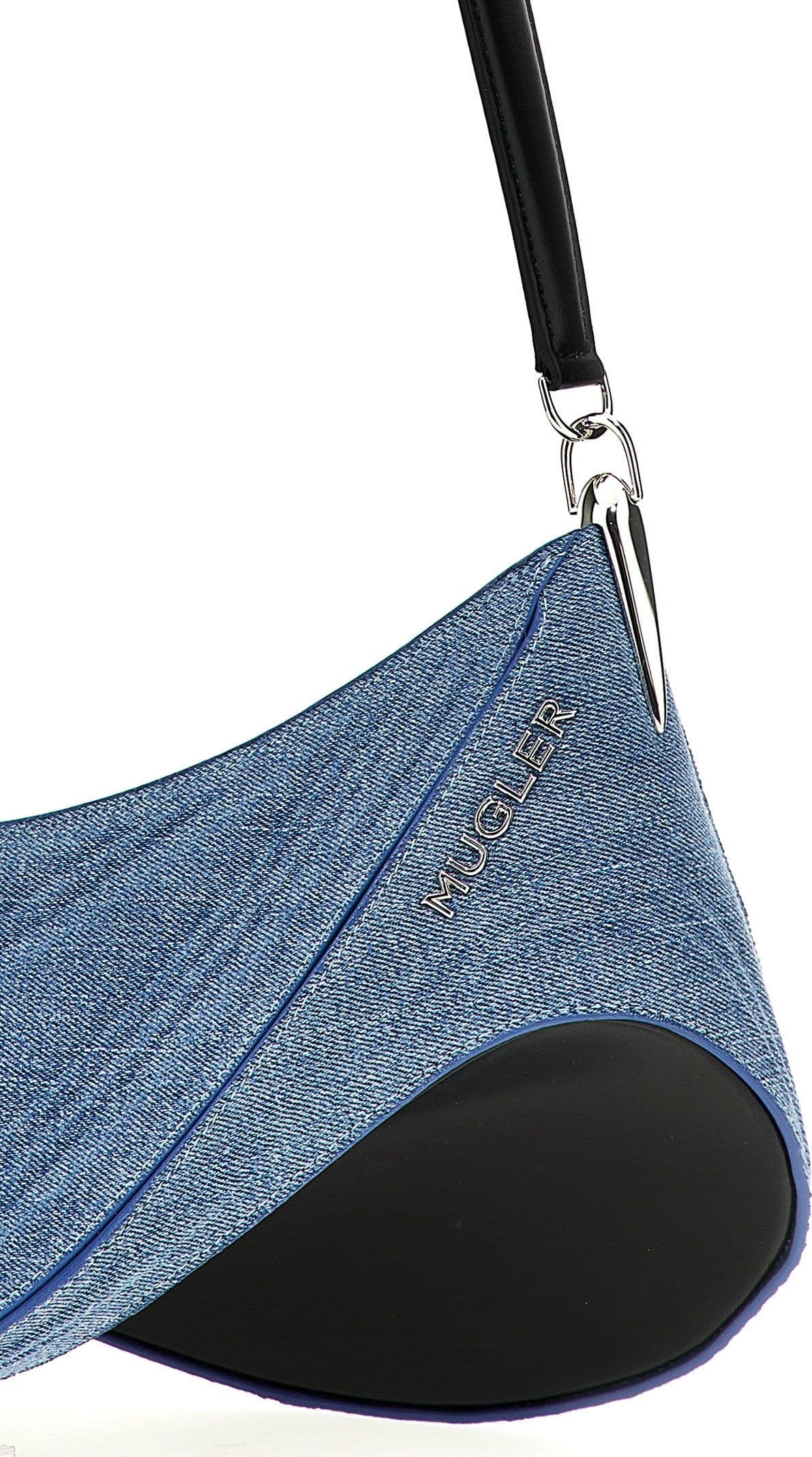 Blue Calfskin Shoulder Bag - 3