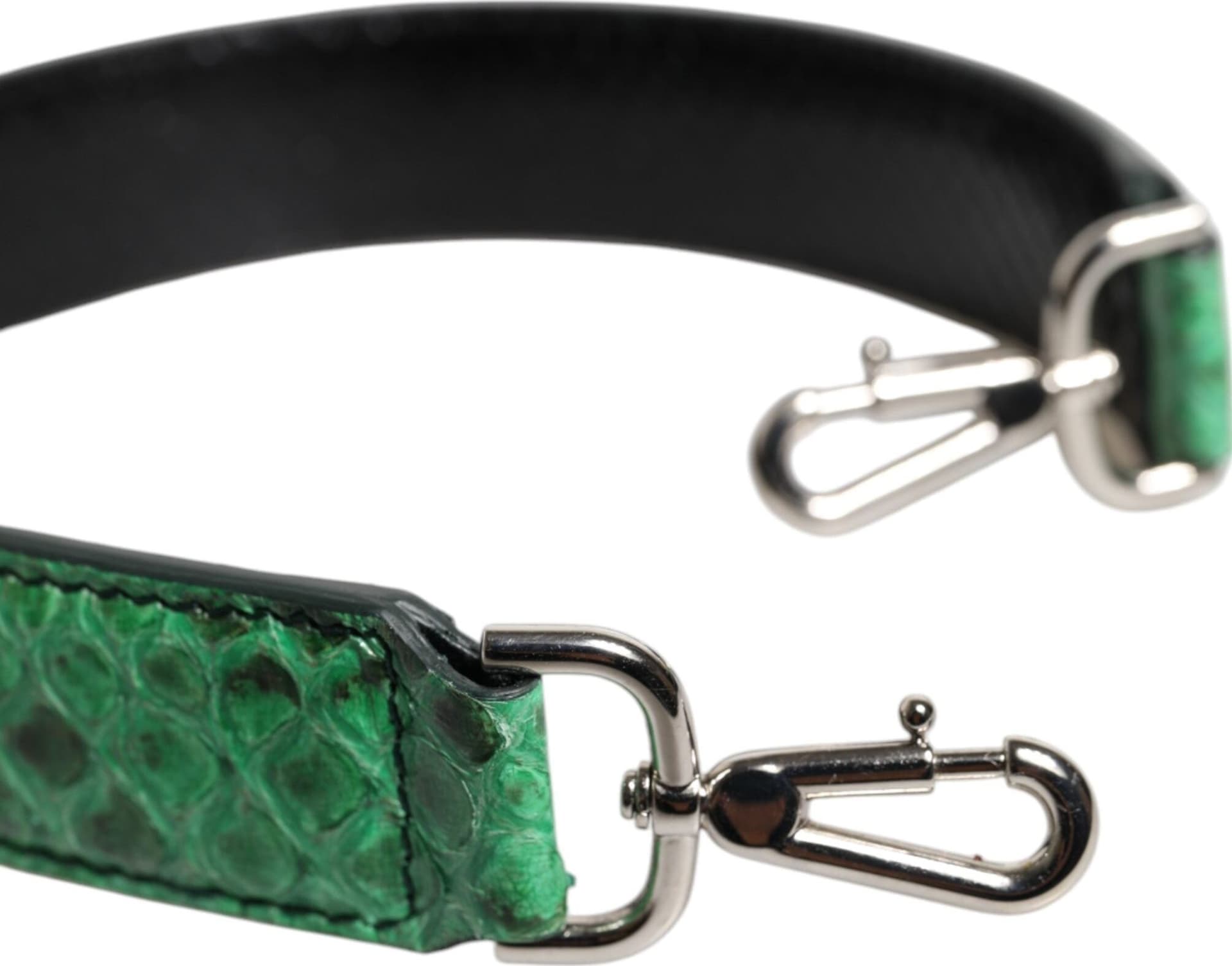 Black Green Exotic Leather Bag Shoulder Strap - 5