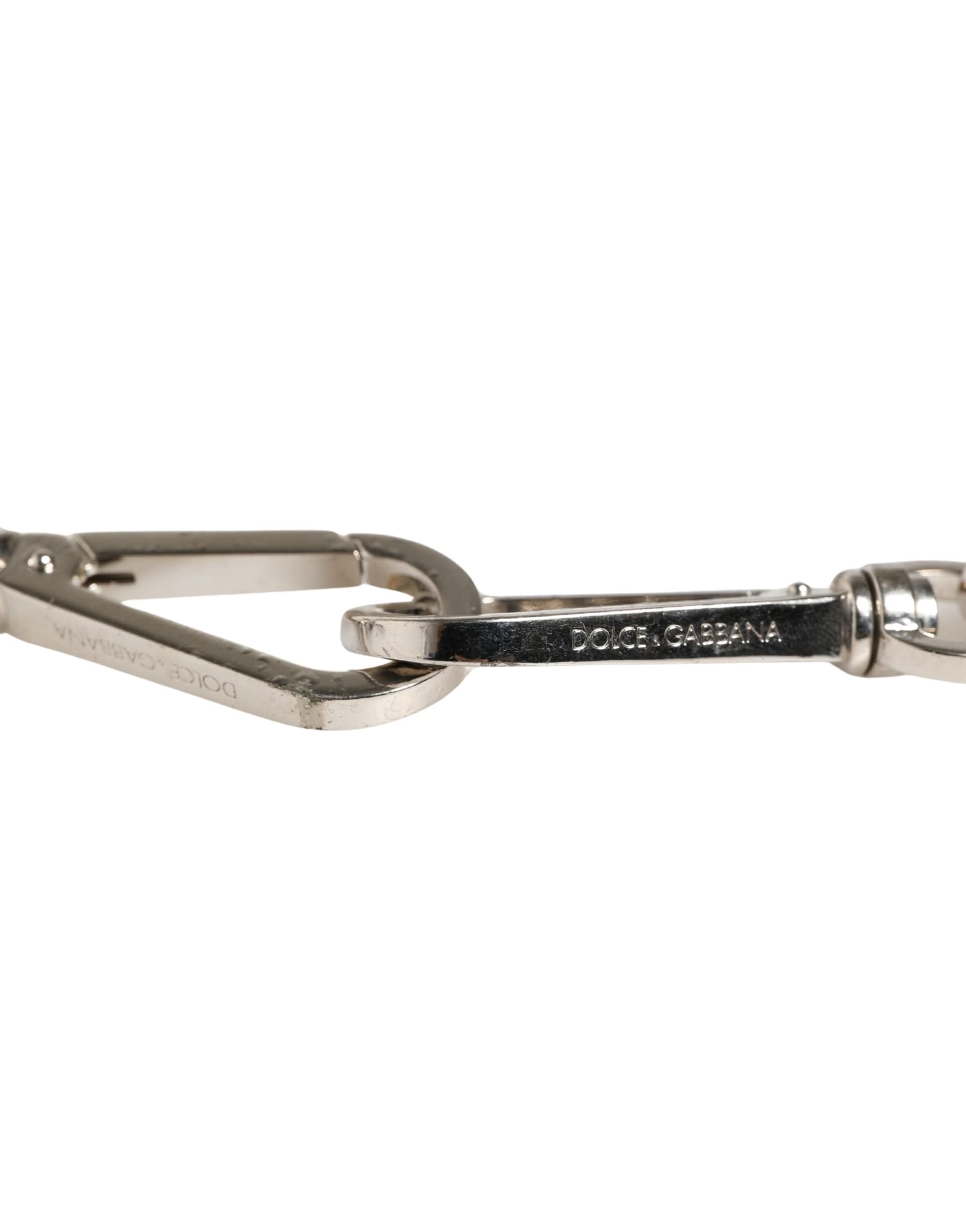 Black Leather Silver Chain Bag Accessory Shoulder Strap - 3
