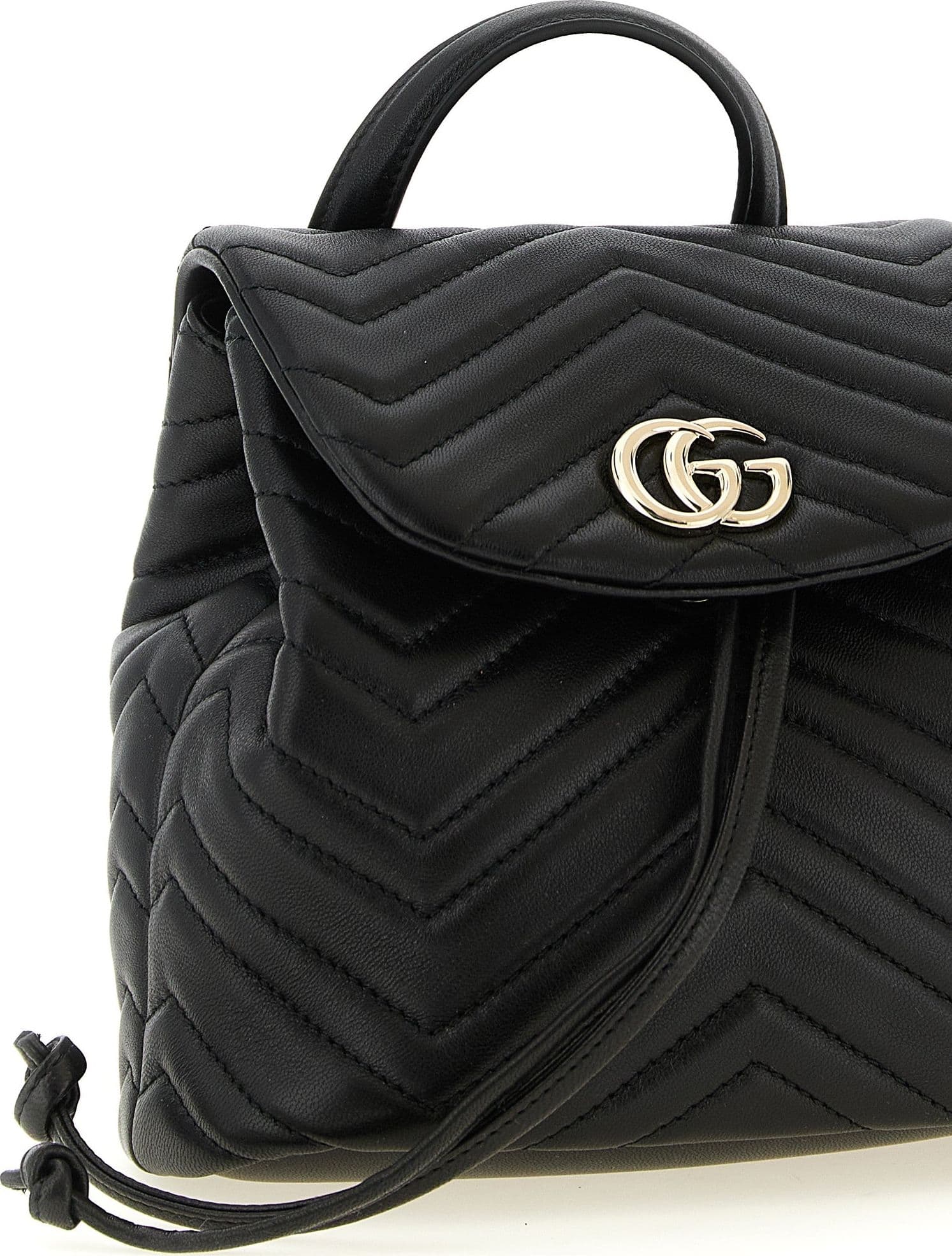 Black Lamb Leather Backpack - 3