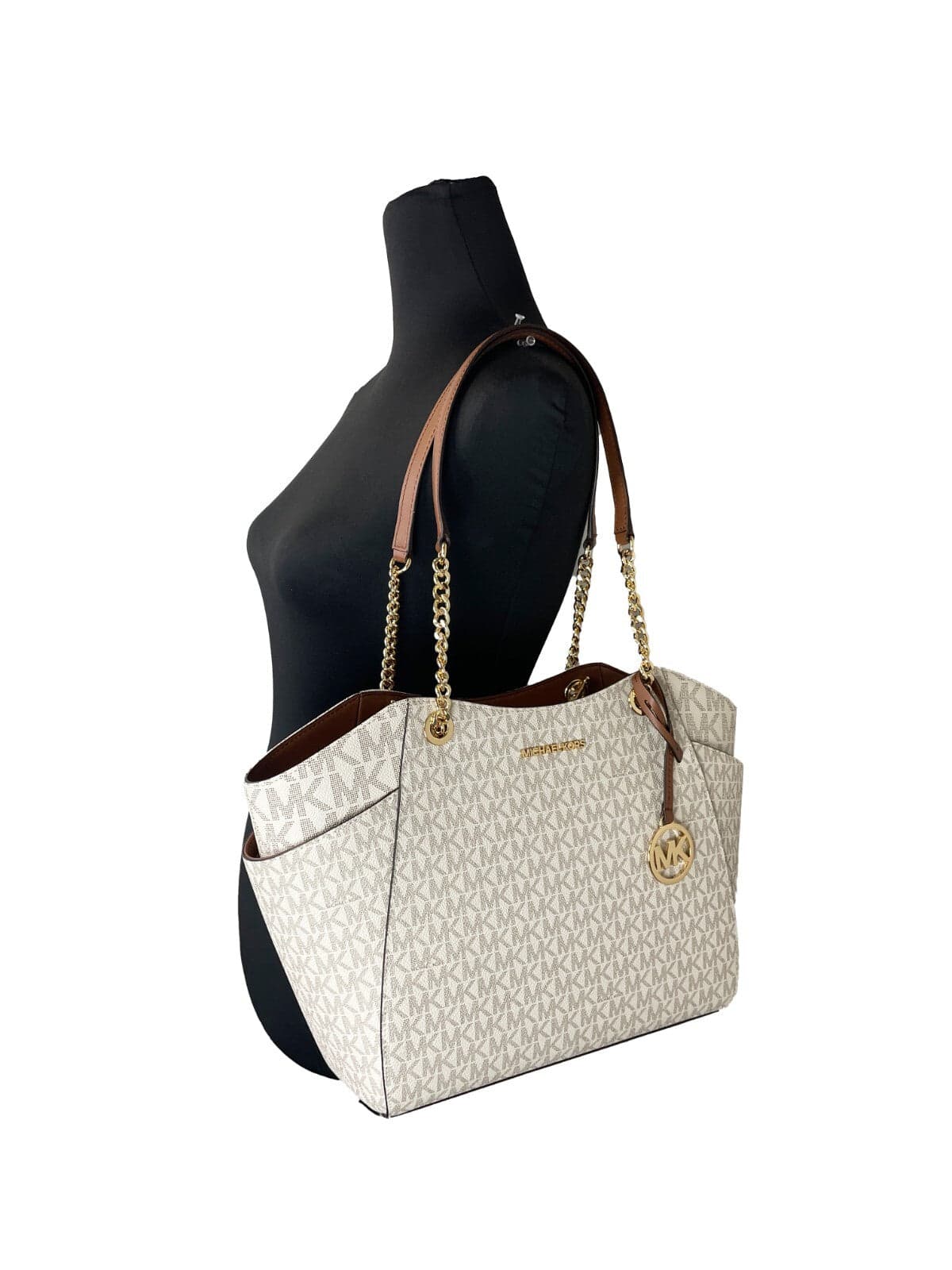 Michael Kors Jet Set Travel Large Logo Tote Vanilla - 3
