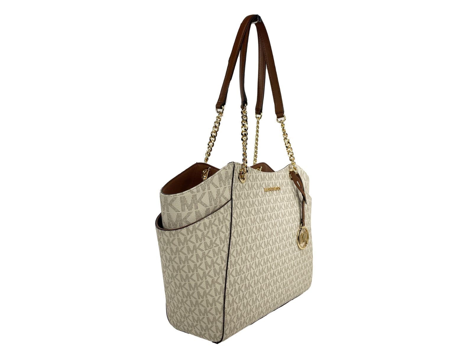 Michael Kors Jet Set Travel Large Logo Tote Vanilla - 4