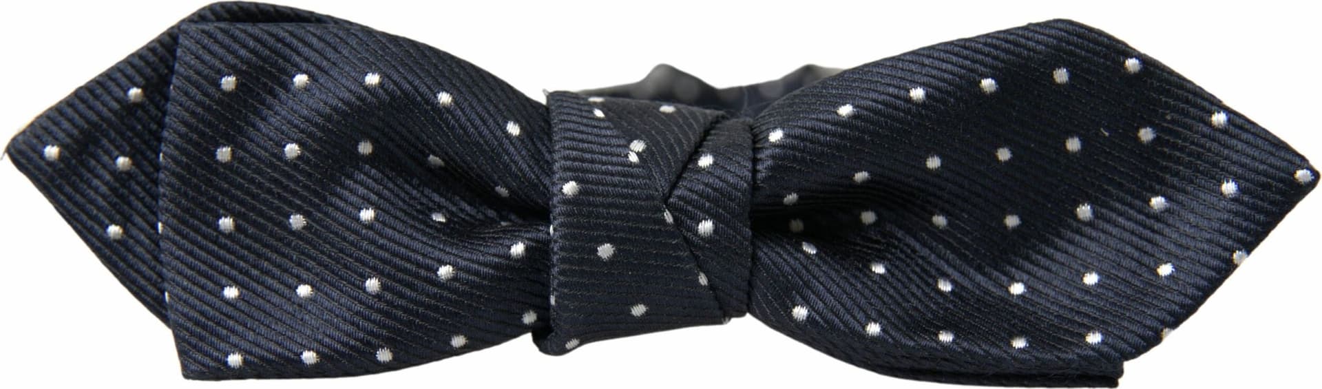 Blue Polka Dot Silk Adjustable Men Neck Papillon Bow Tie - 3