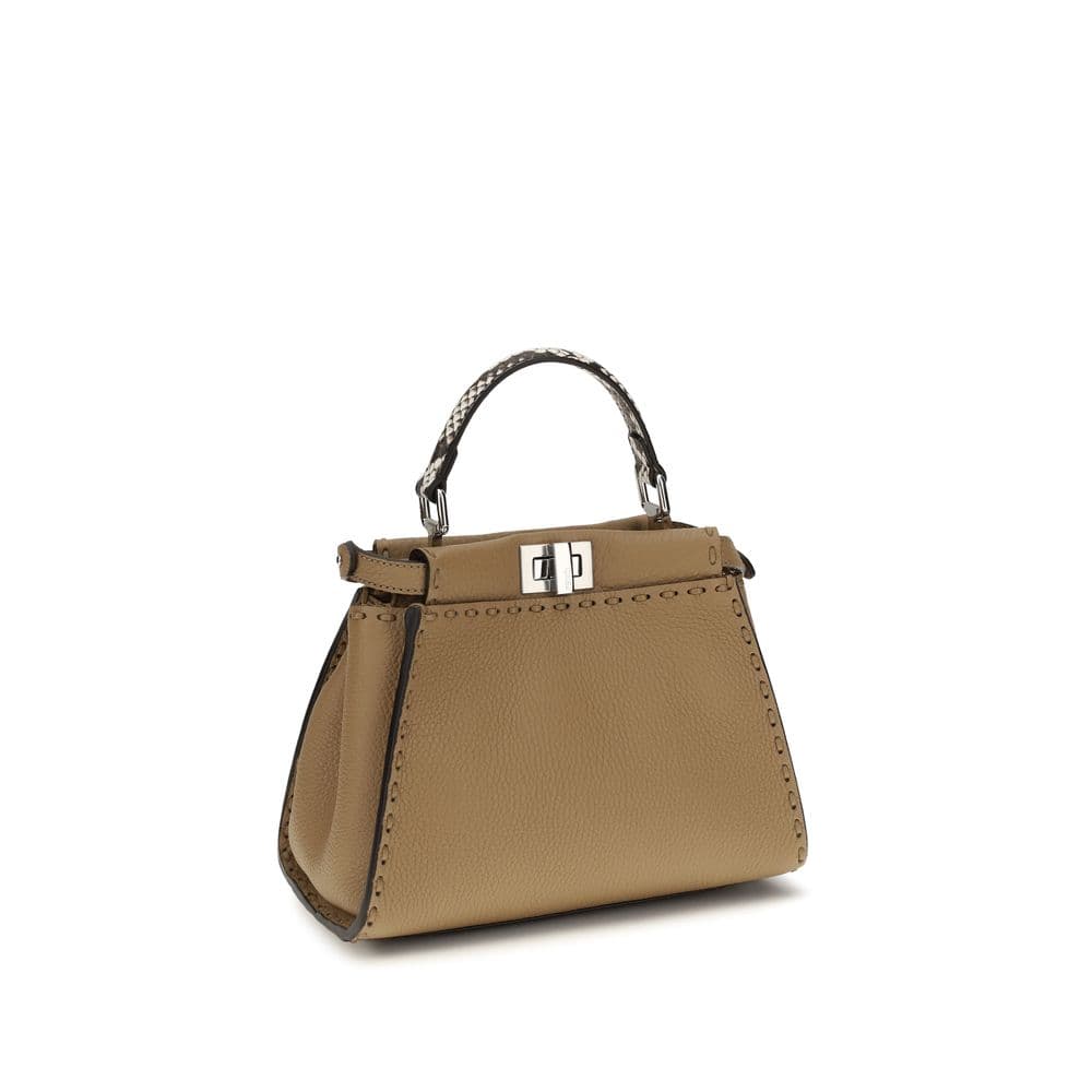 Beige Calf Leather Bos Taurus Handbag - 2