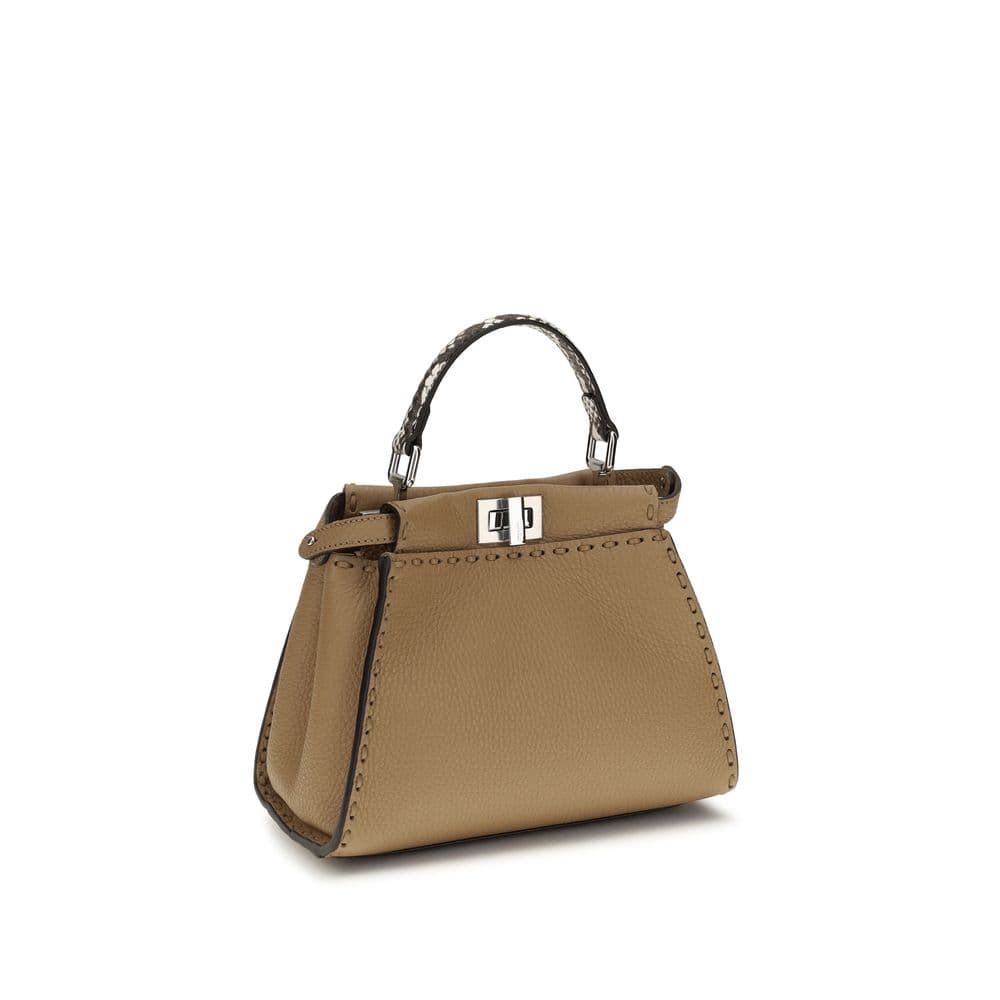 Beige Calf Leather Bos Taurus Handbag - 3