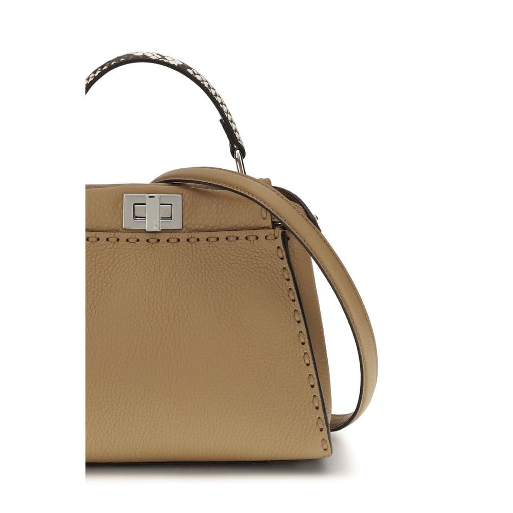 Beige Calf Leather Bos Taurus Handbag - 4