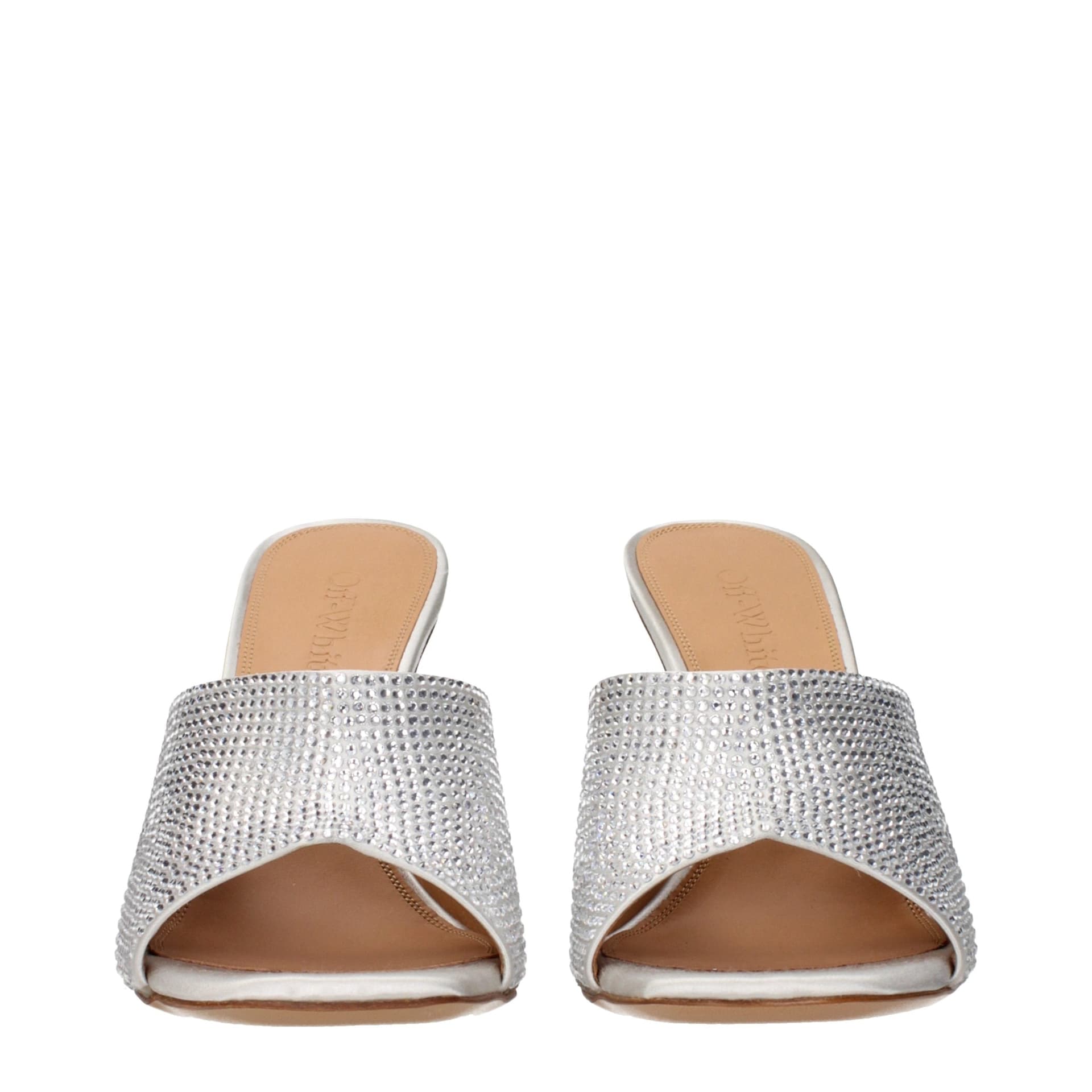 Gray Satin Stiletto Heel Sandals - 3