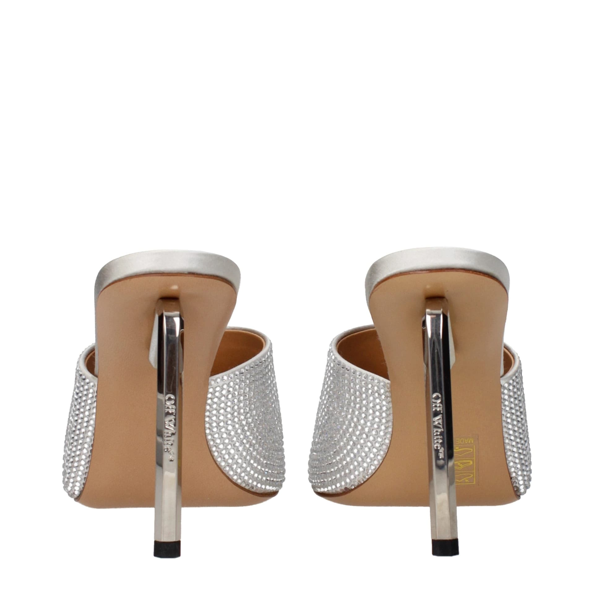 Gray Satin Stiletto Heel Sandals - 5