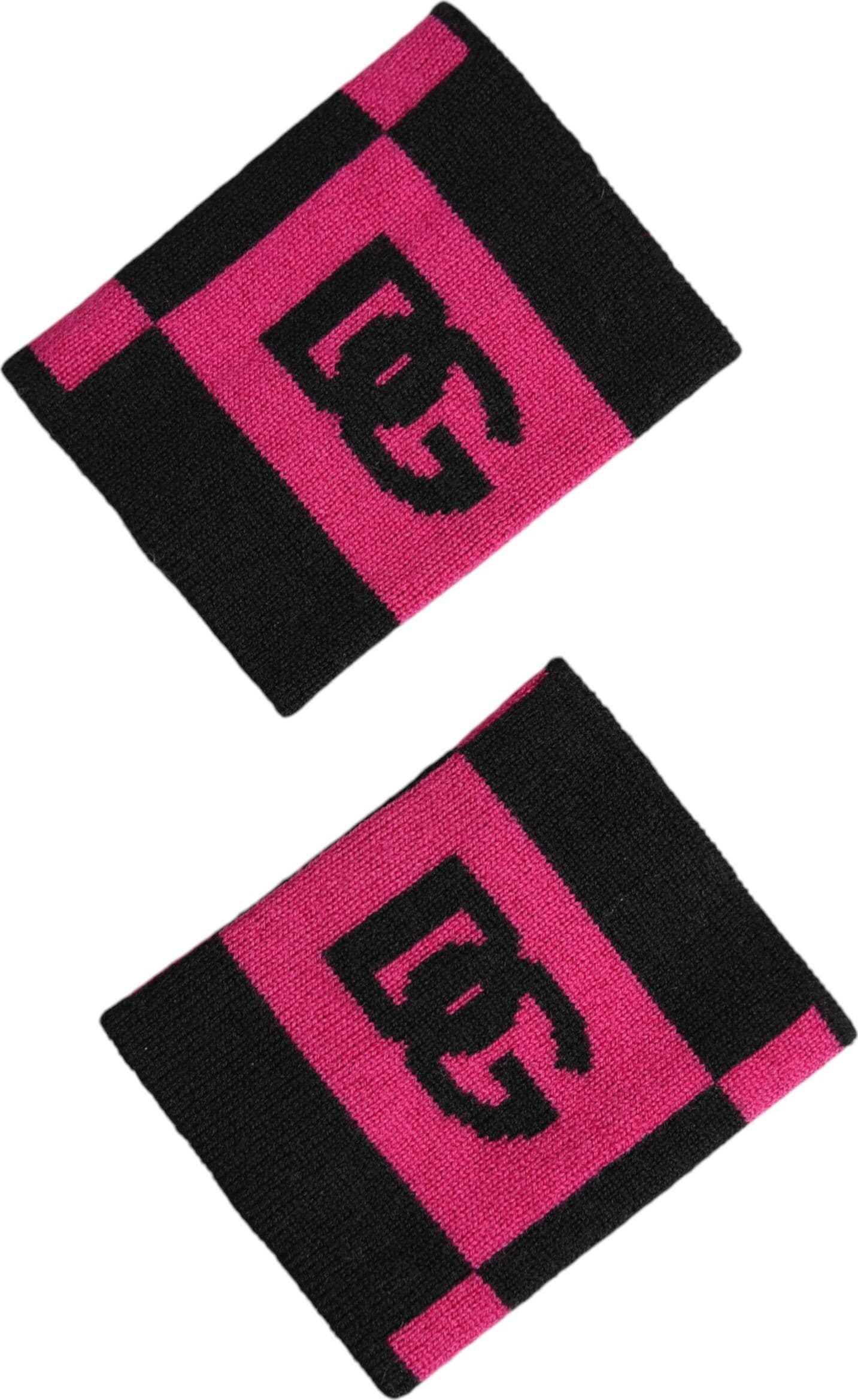 Black Pink DG Logo Cashmere 1 Pair Wristband