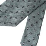 Green 100% Silk Patterned Adjustable Men Tie - 6