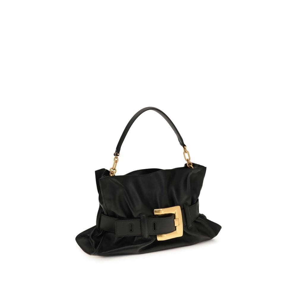 Black Calf Leather Bos Taurus Shoulder Bag - 2