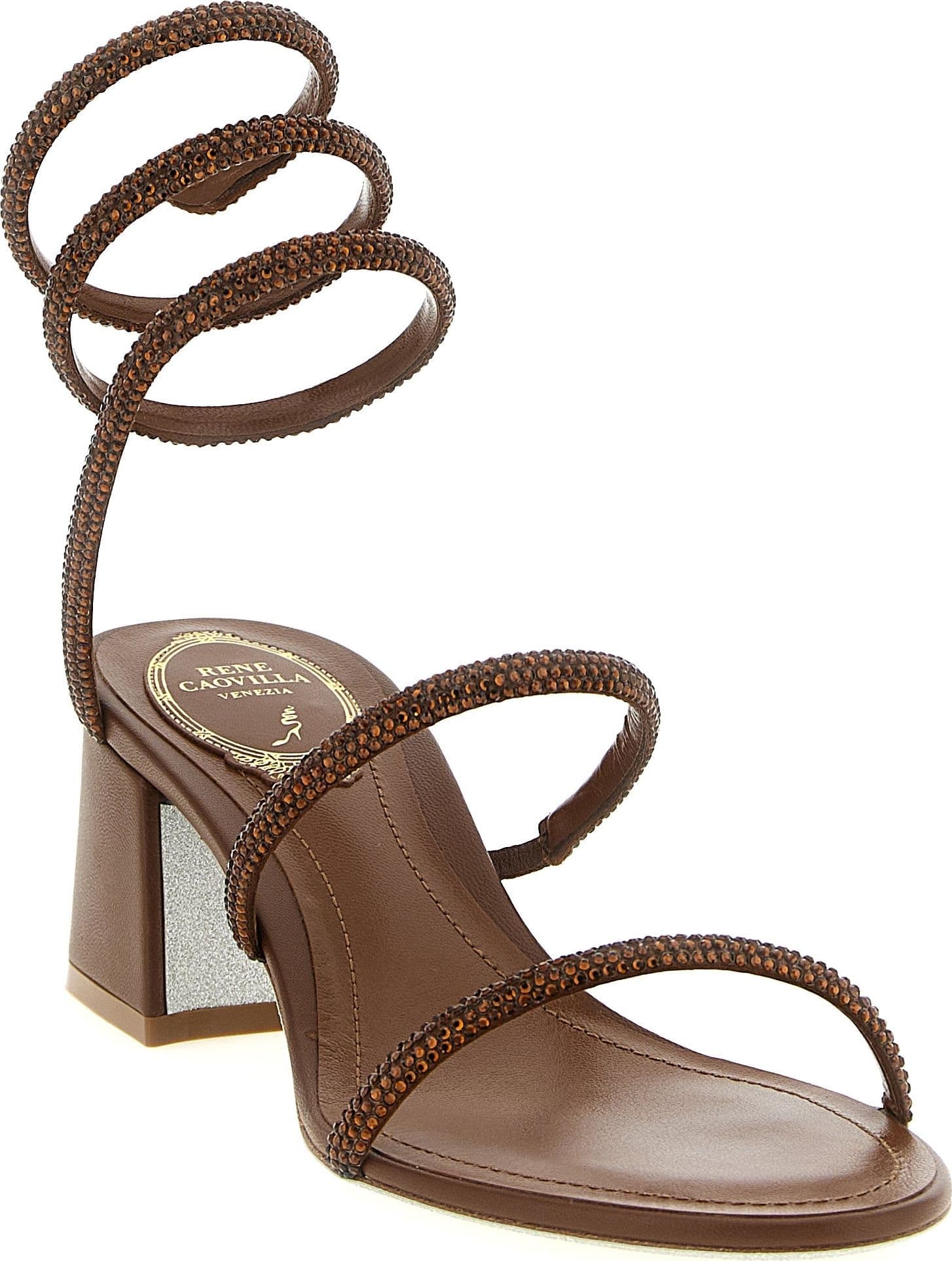 Brown Viscose Strap-On Sandals - 2