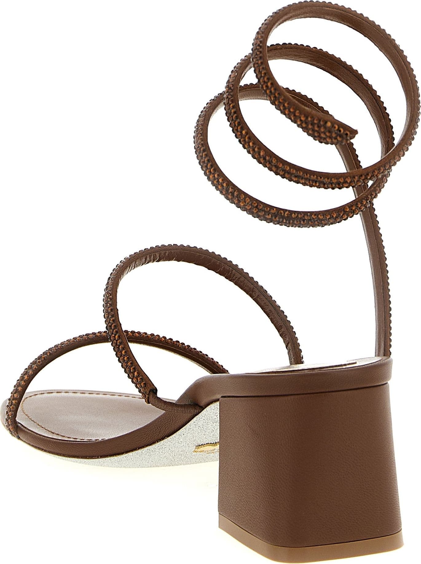Brown Viscose Strap-On Sandals - 3