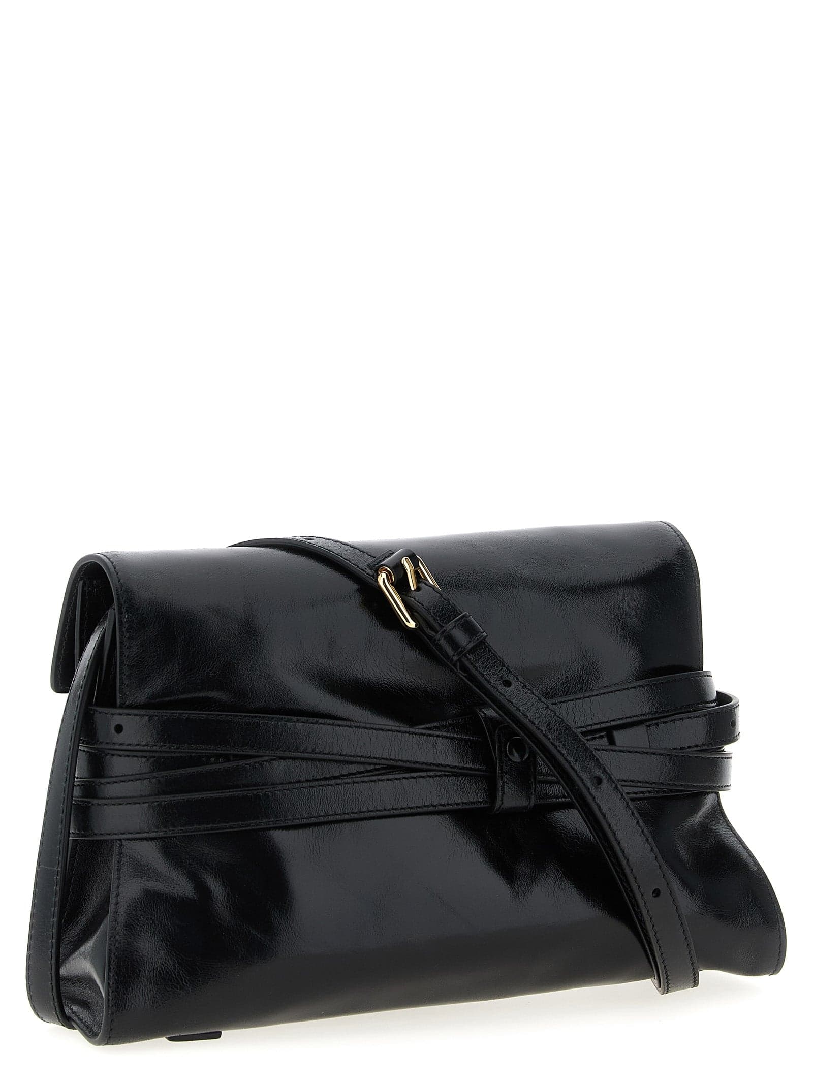 Black Leather Crossbody Bag - 2