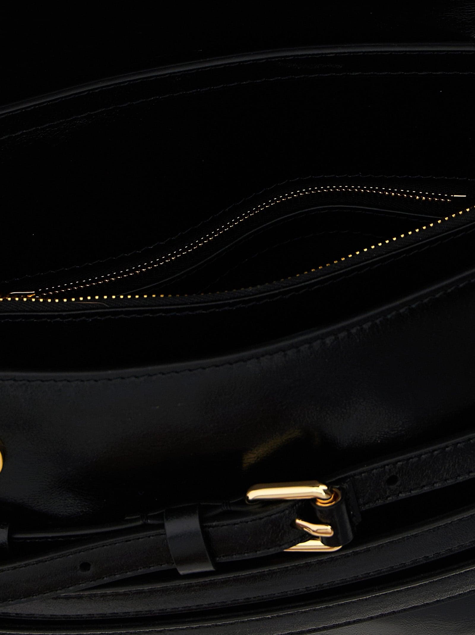 Black Leather Crossbody Bag - 4