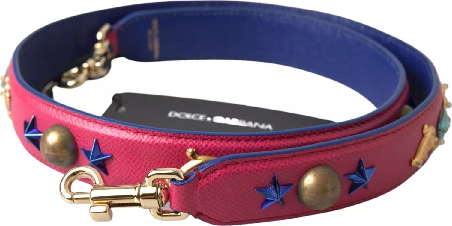 Pink Exotic Leather Studded Shoulder Strap - 2