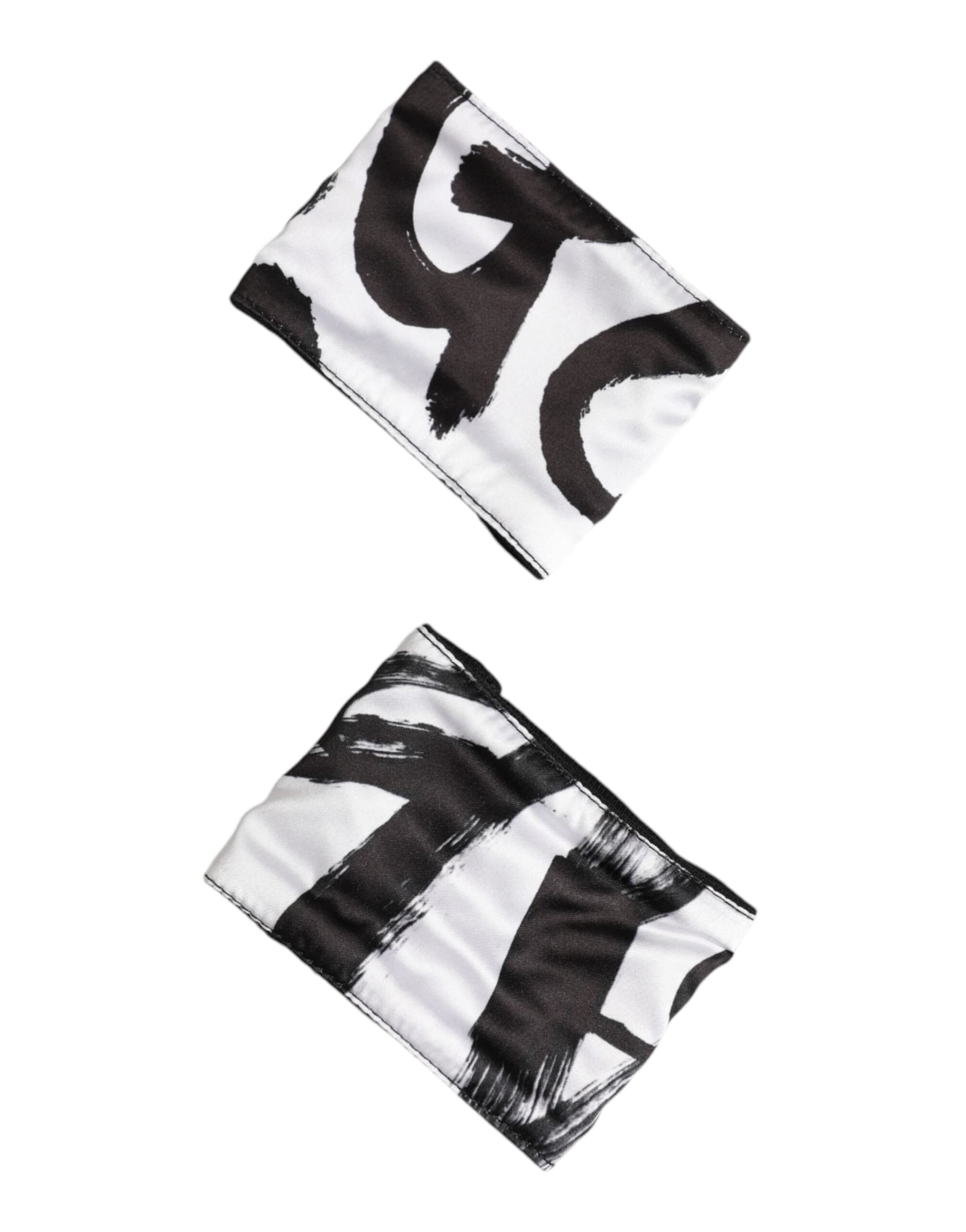 Black White DG Logo Silk 1 Pair Wristband - 2