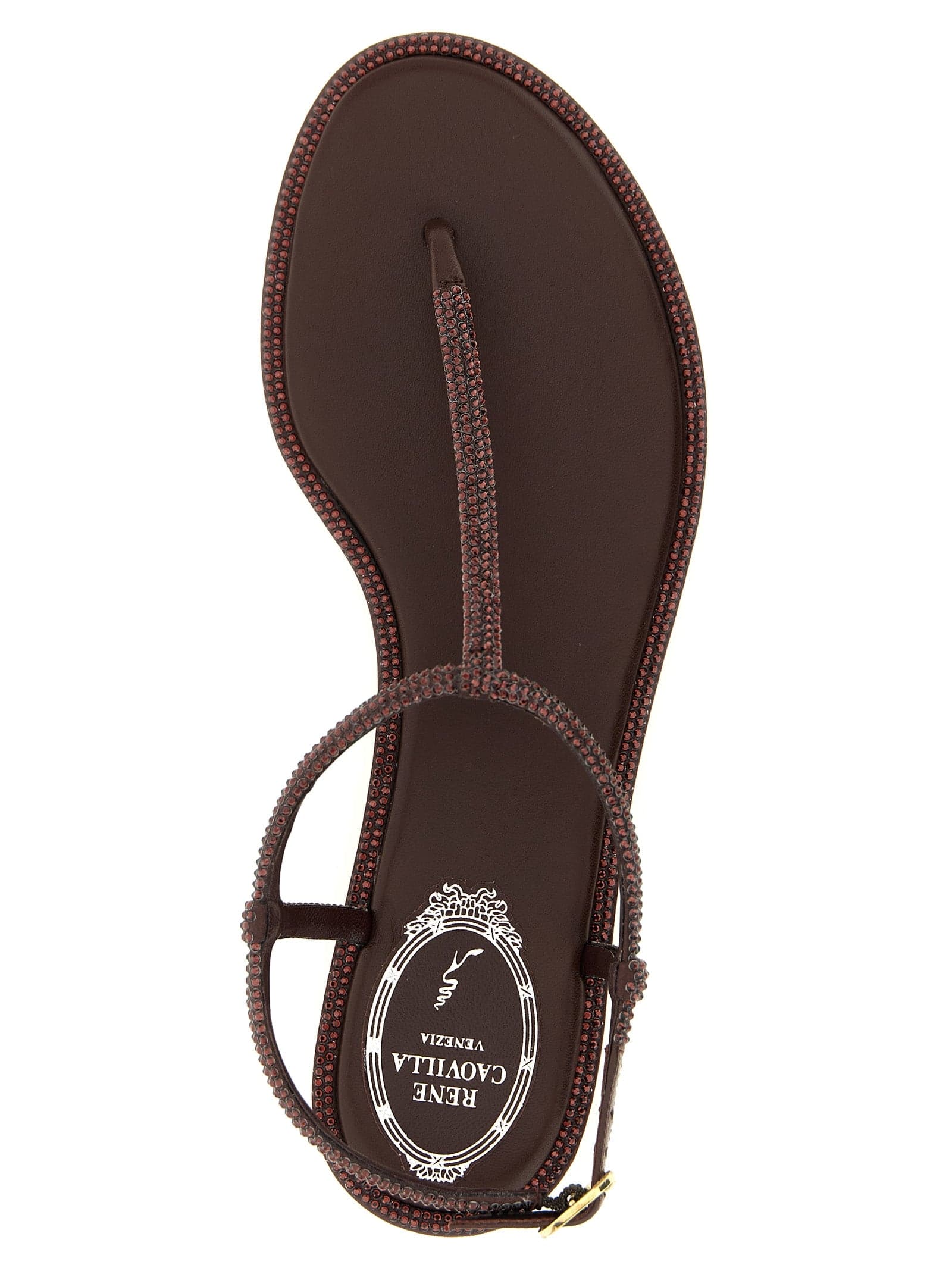 Brown Viscose Flat Sandals - 4