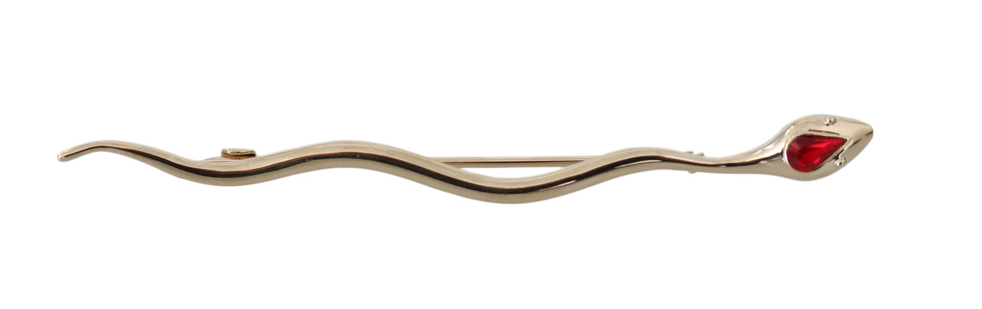 Silver Brass Crystal Spilla Serpente Brooch Pin - 5