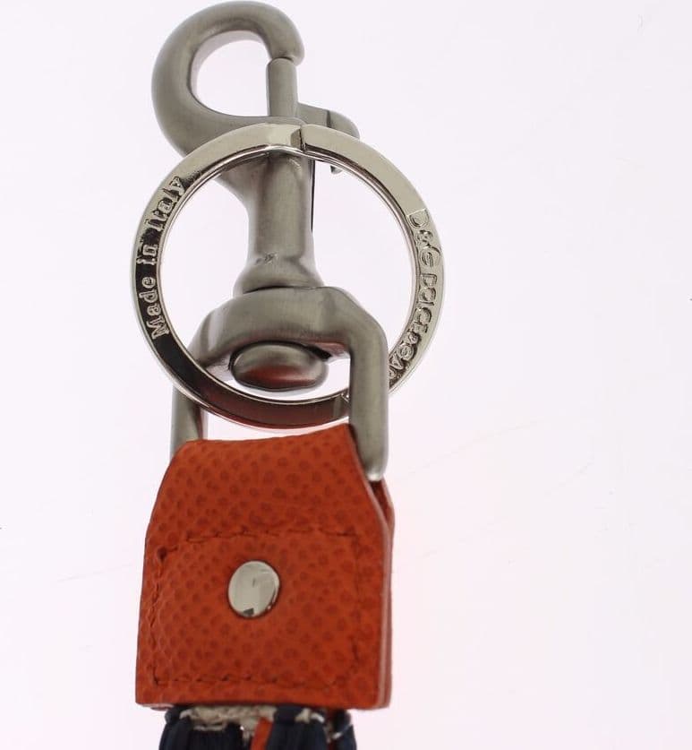 Red White Raffia Leather Clasp Finder Keyring Keychain - 2