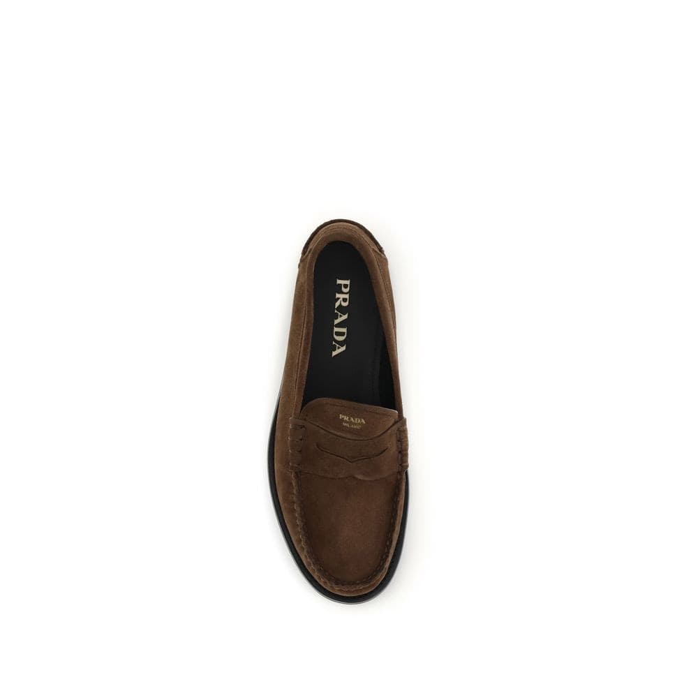 Brown Suede Leather Slip-On Loafers - 4