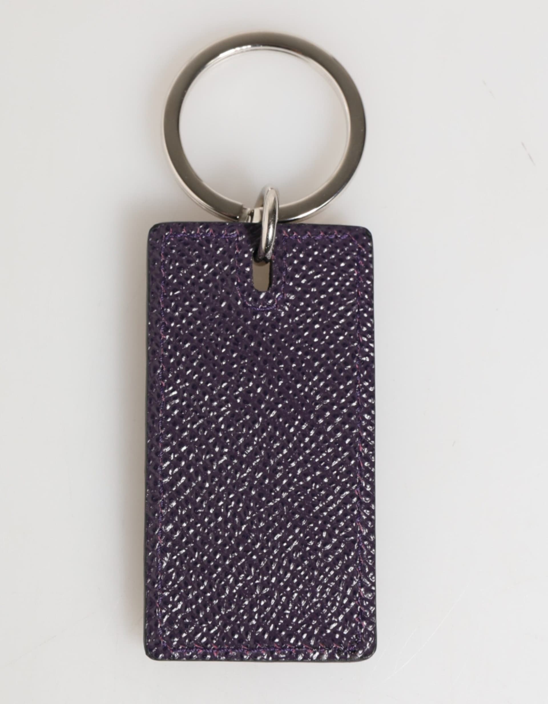 Violet Leather Logo Metal Ring Men Keychain Keyring - 3